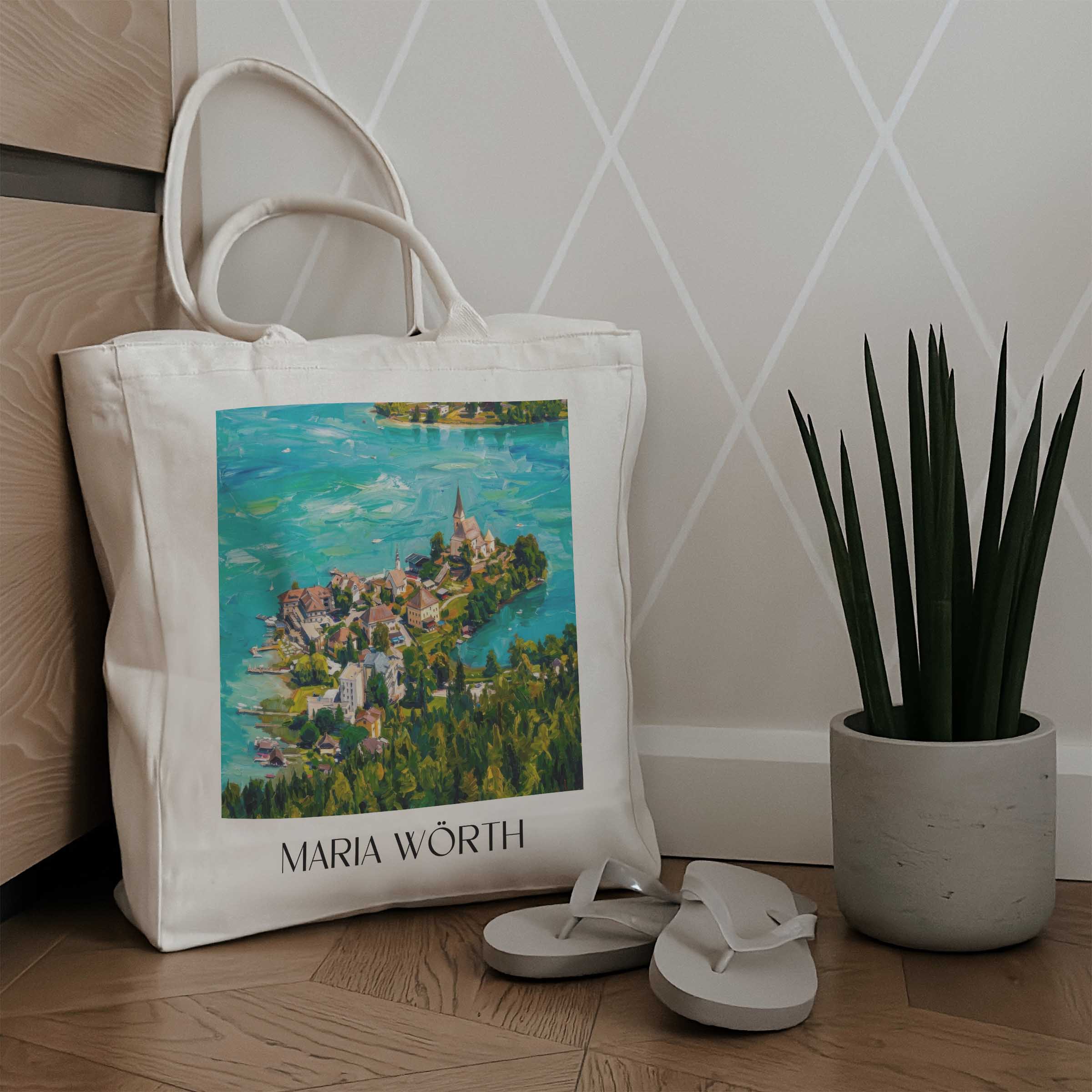 maria-wörth--österreich-österreich-einkaufstasche-oil-painting-oelgemaelde