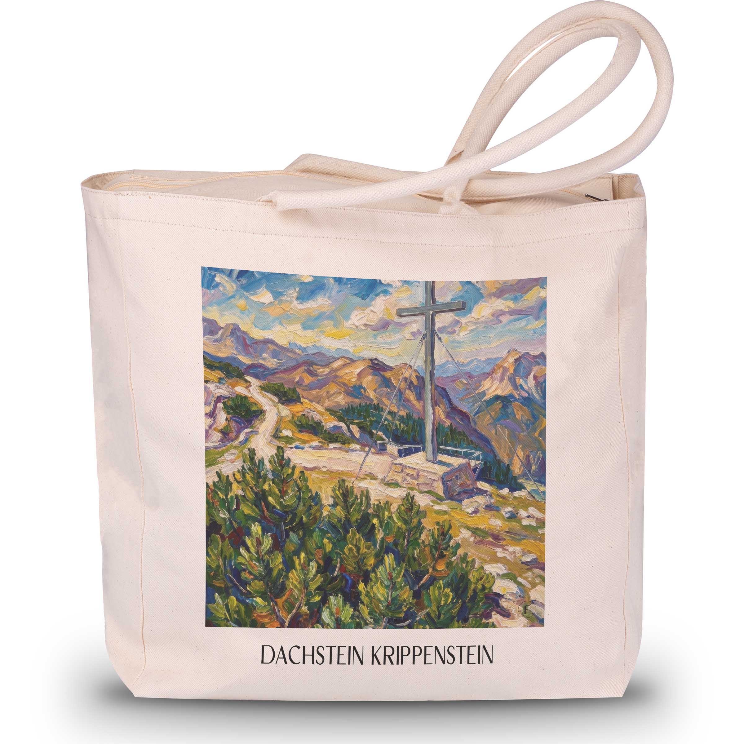Dachstein Krippenstein Shopping Tasche - Österreich - Österreich Tote Bag - Einkaufstasche im Ölgemälde Stil
