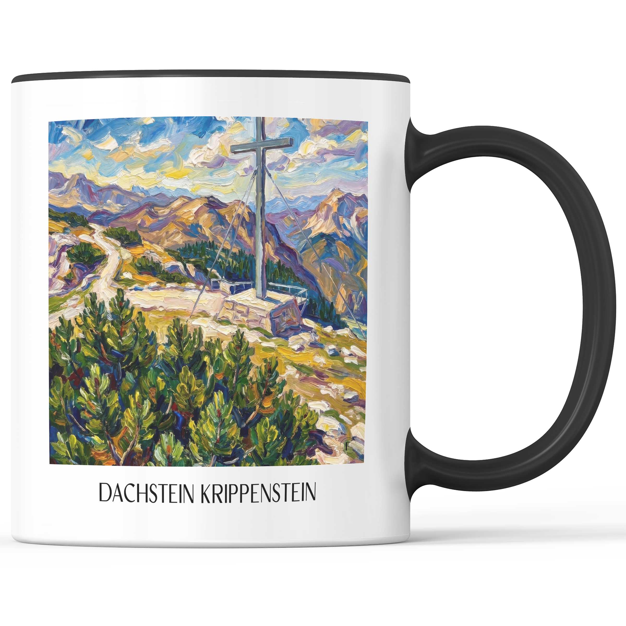 Dachstein Krippenstein Kaffeebecher - Österreich - Österreich Becher - Kaffeetasse im Ölgemälde Stil