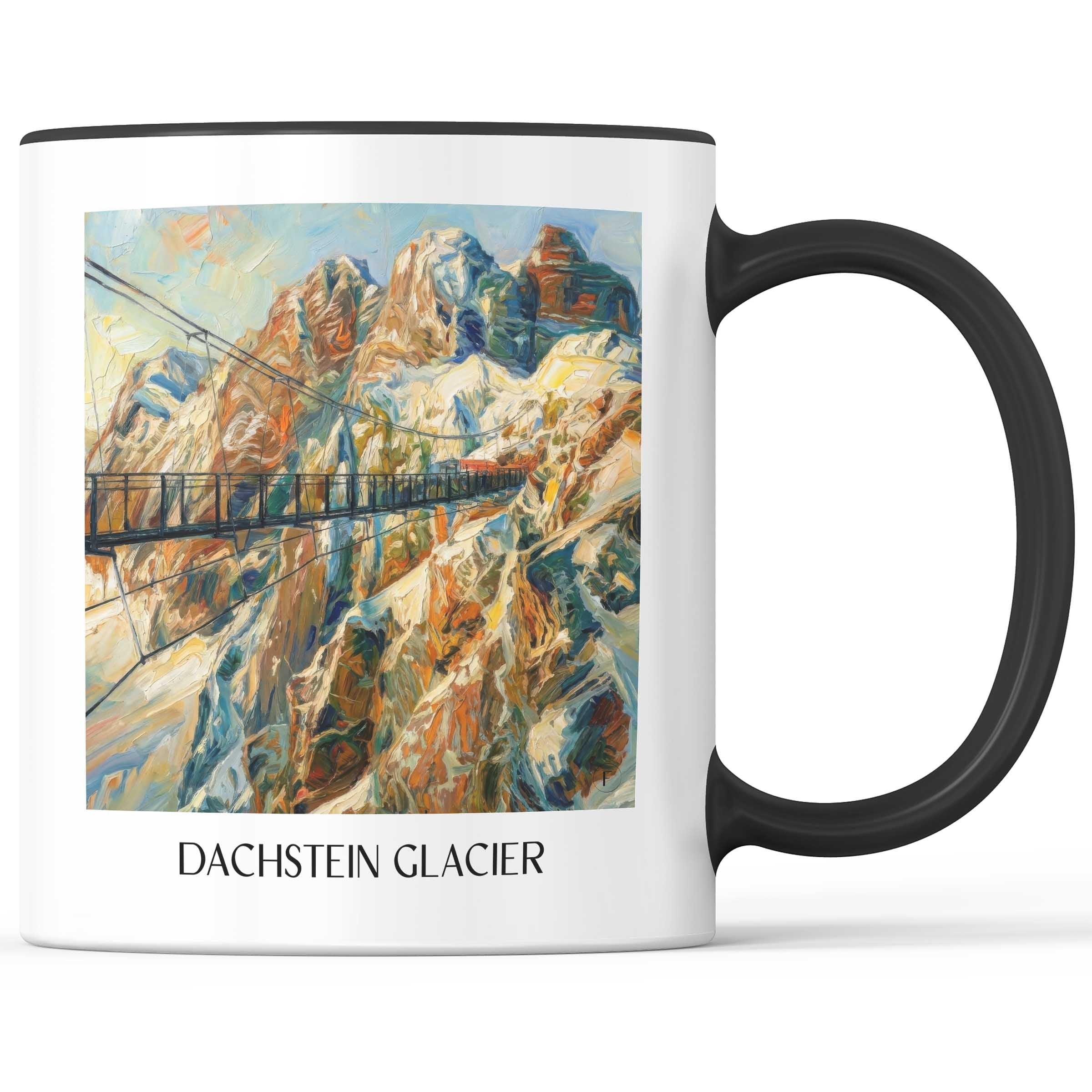 Dachstein Gletscher Kaffeebecher - Österreich - Österreich Becher - Kaffeetasse im Ölgemälde Stil