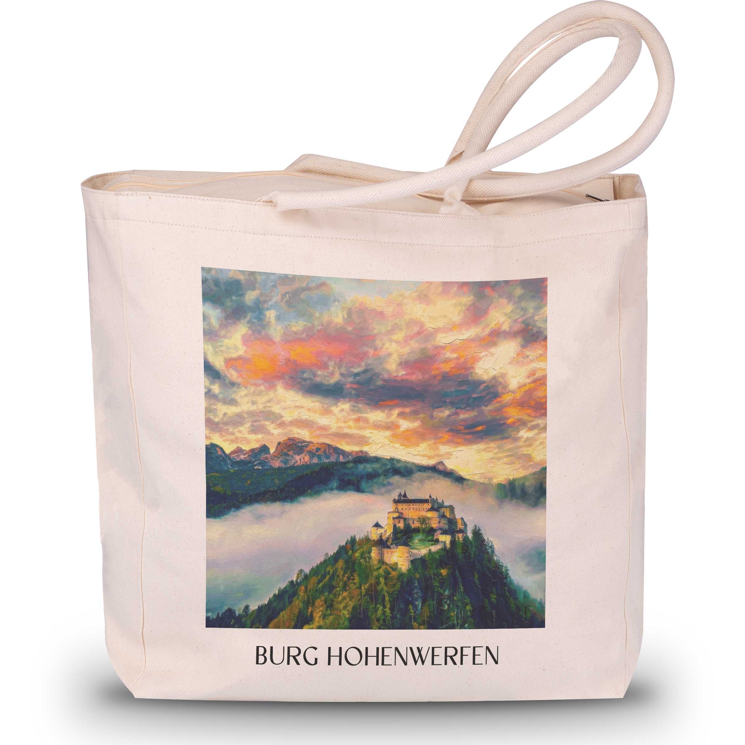 burg-hohenwerfen-österreich-österreich-einkaufstasche-oil-painting-oelgemaelde