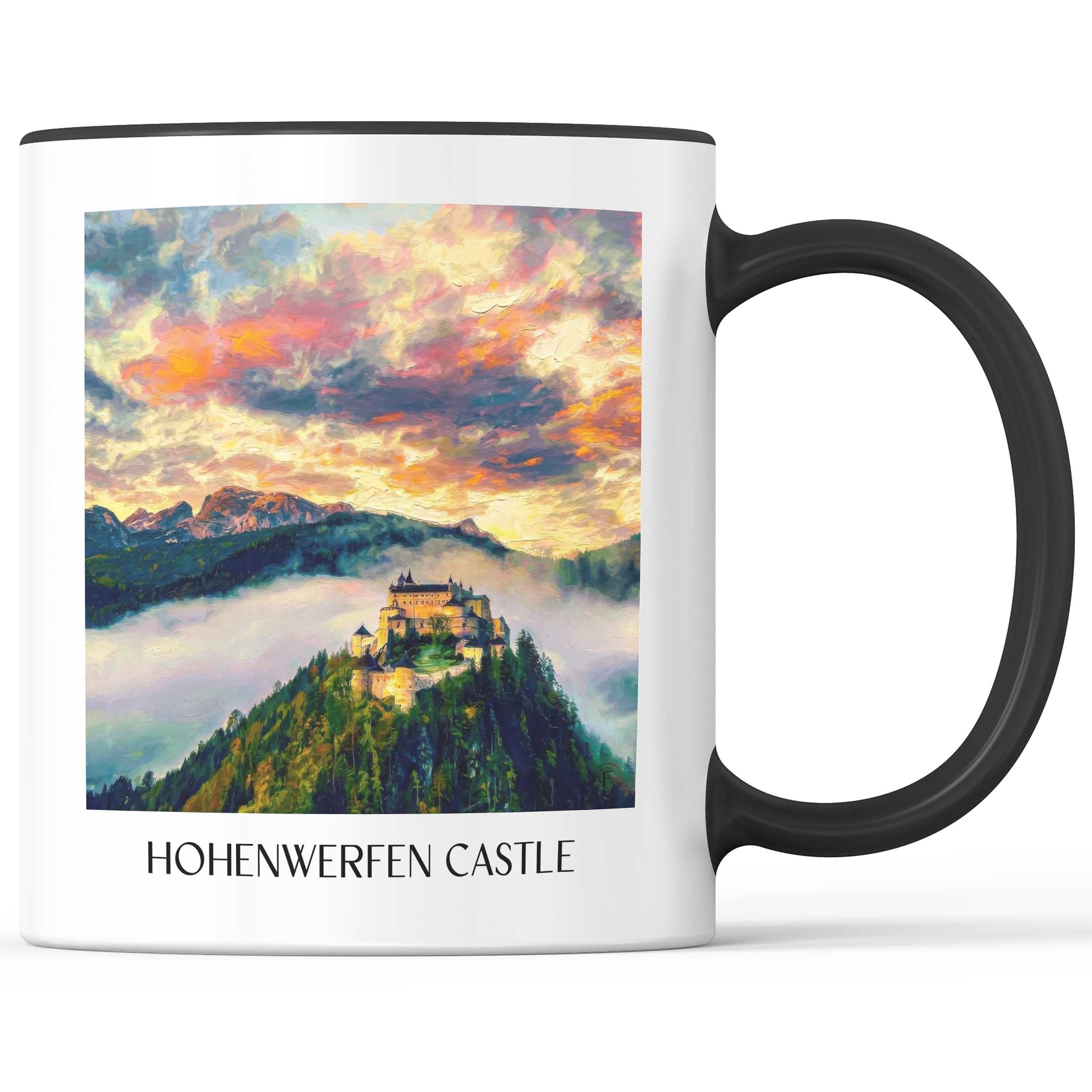 Burg Hohenwerfen Kaffeebecher - Österreich - Österreich Becher - Kaffeetasse im Ölgemälde Stil