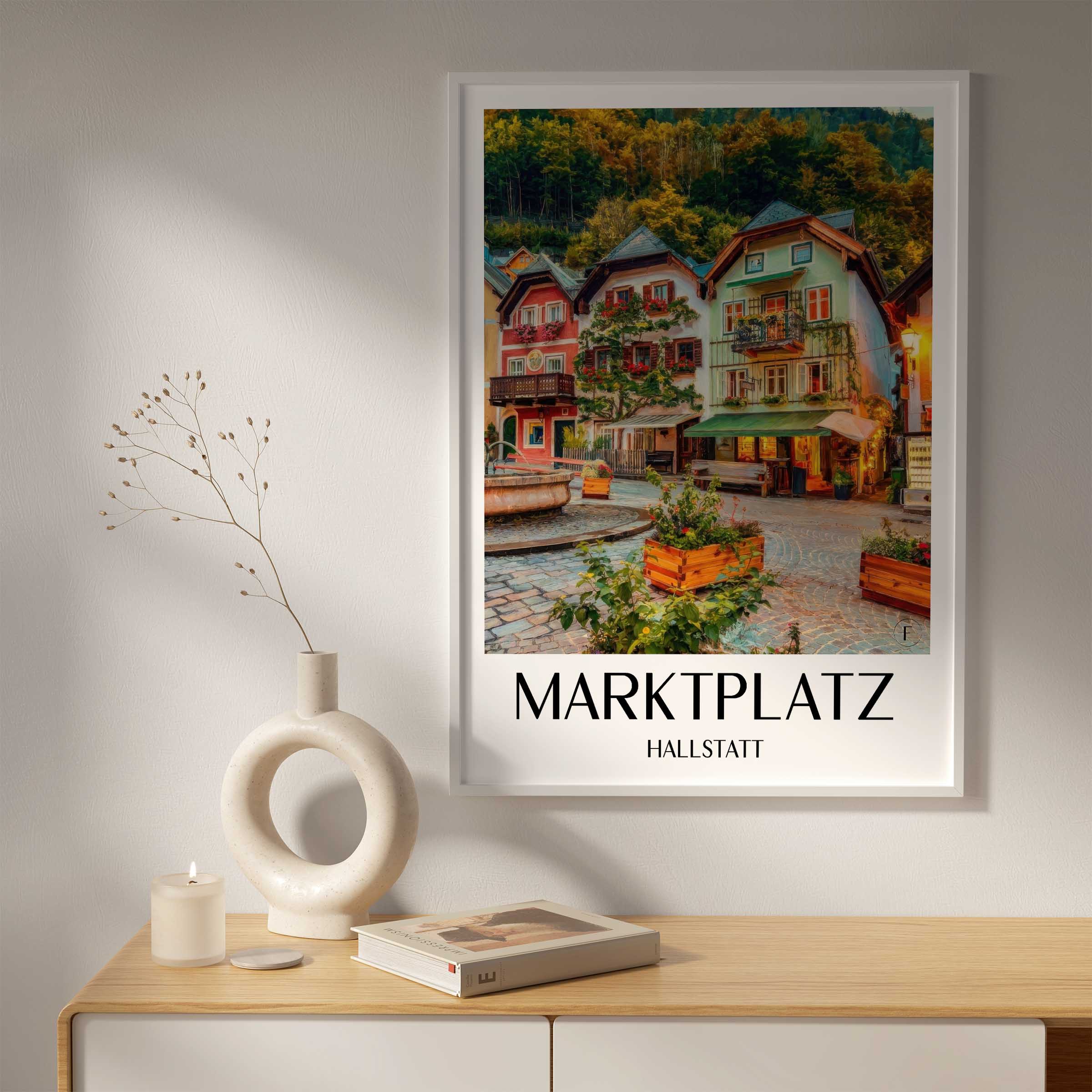 marktplatz-hallstatt-österreich-poster-oil-painting-oelgemaelde