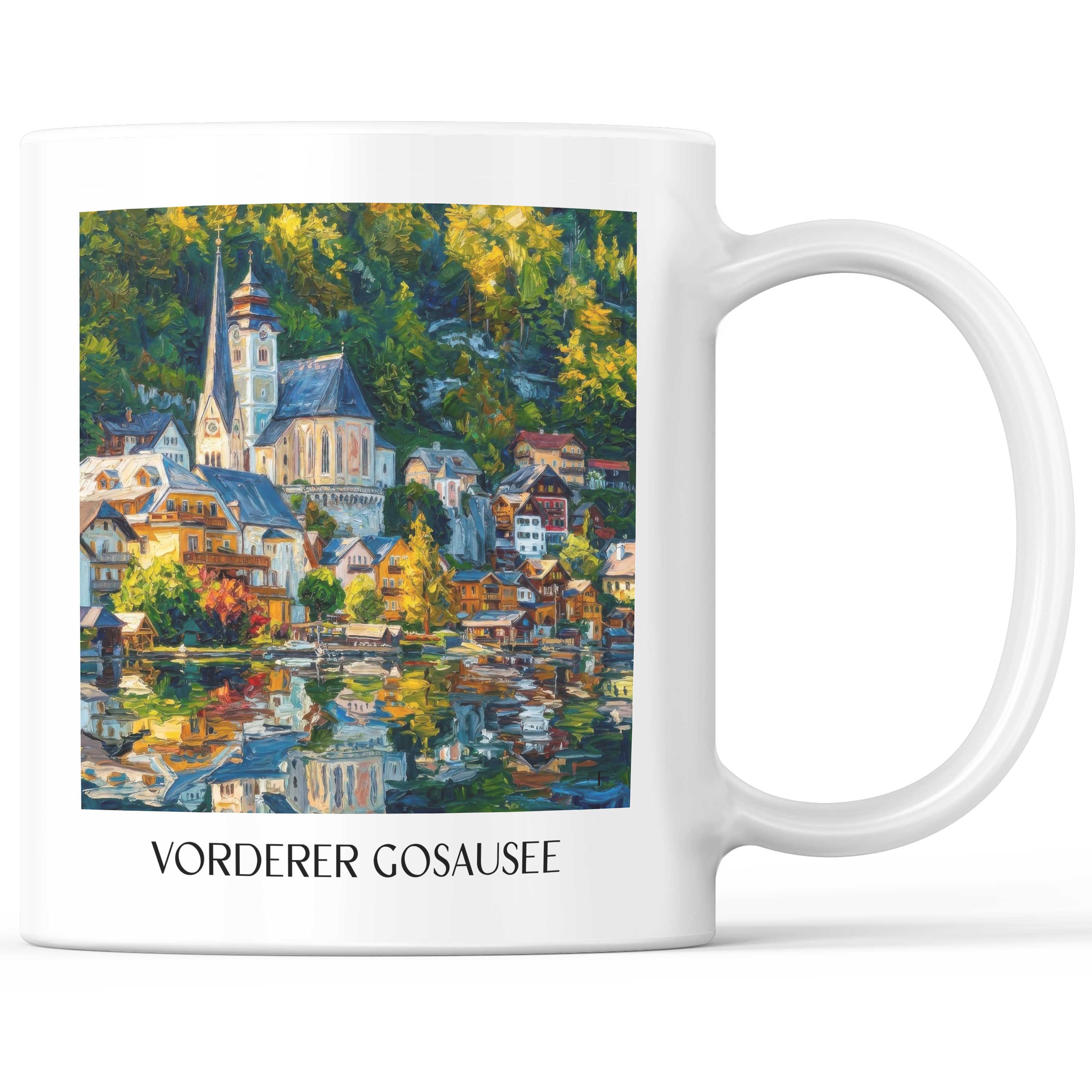 Vorderer Gosausee Kaffeebecher - Österreich - Österreich Becher - Kaffeetasse im Ölgemälde Stil
