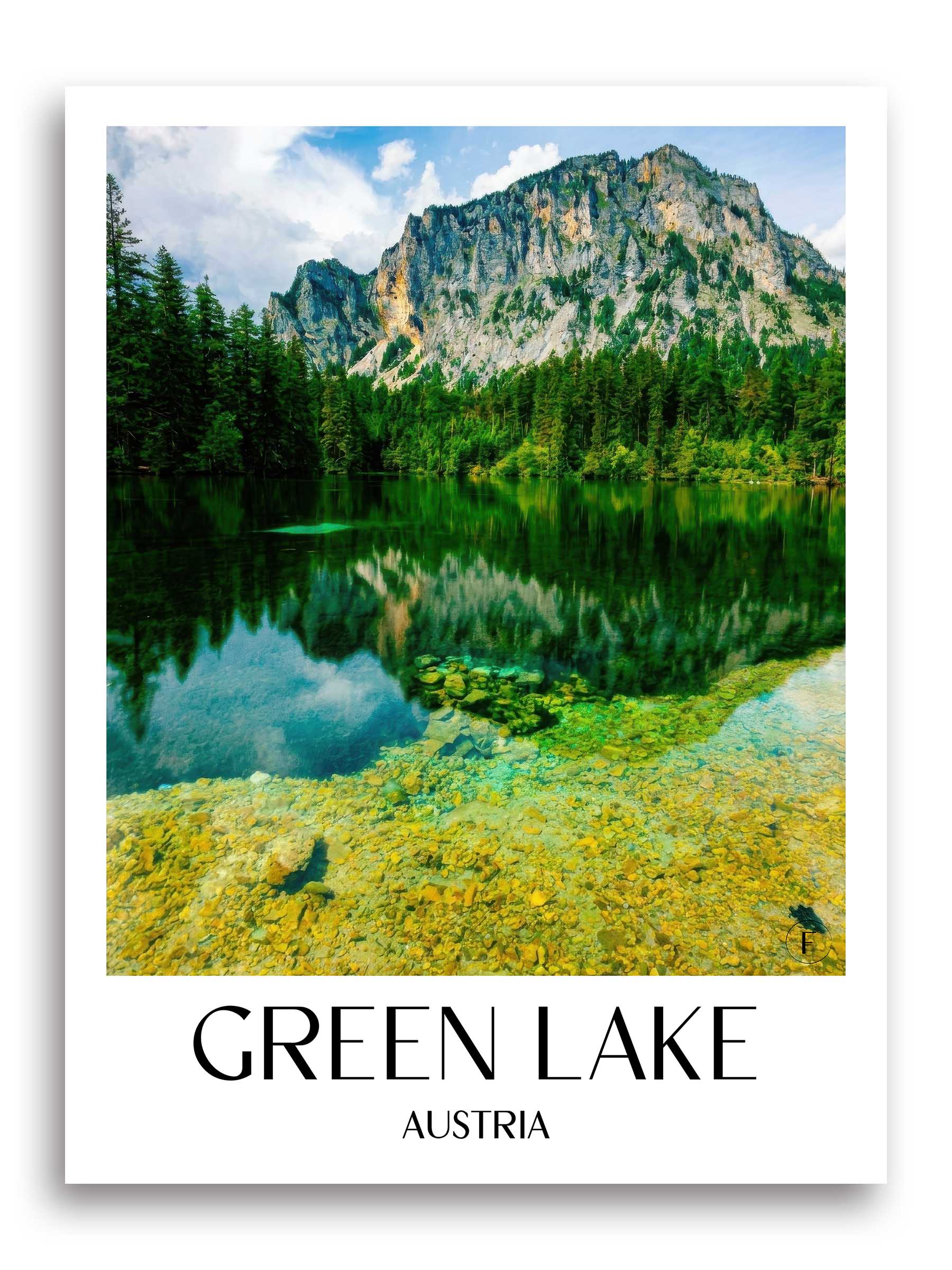 Grüner See Poster - Steiermark - Österreich Kunstdruck - Ölgemälde von A4 bis A1