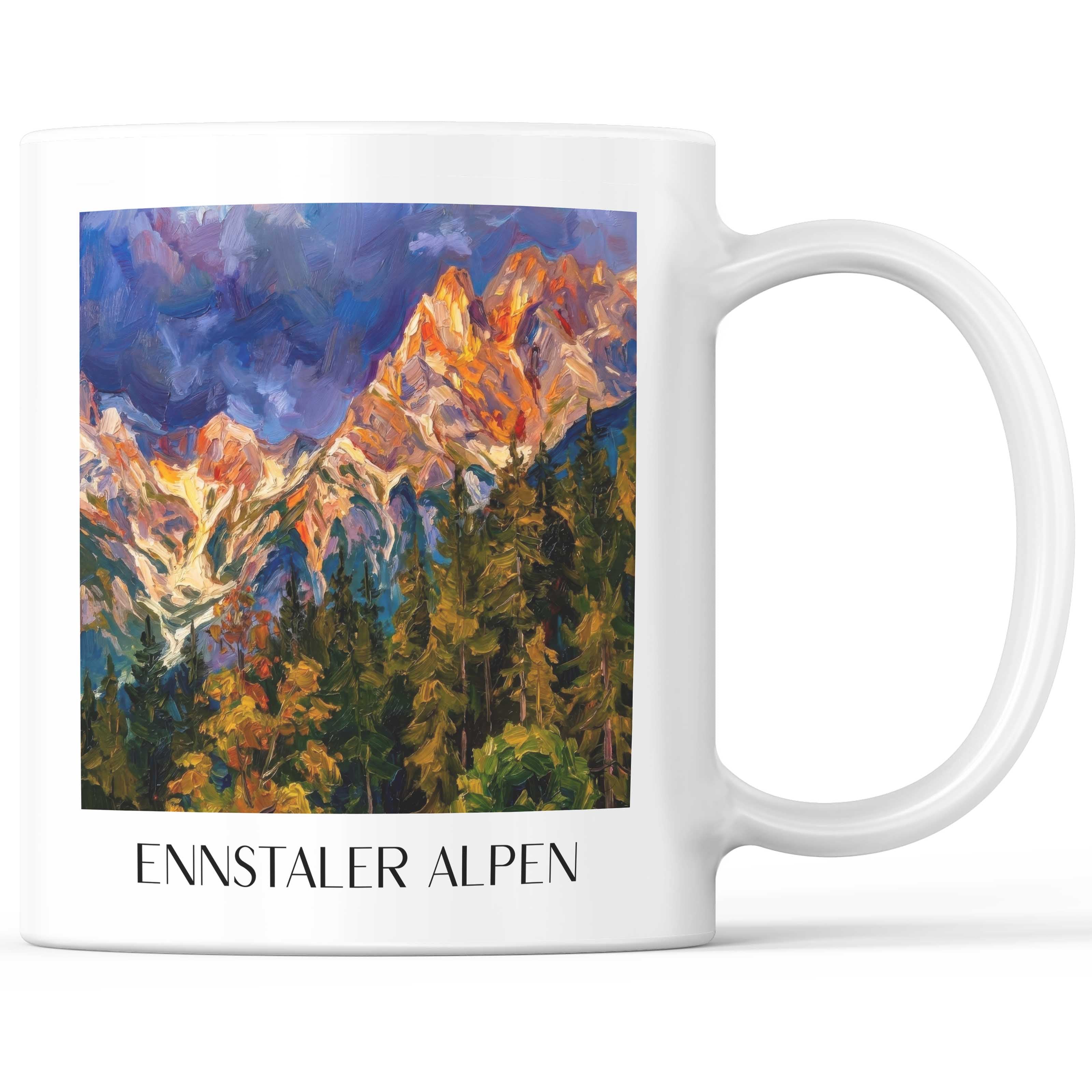 ennstaler-alpen-liezen-österreich-kaffeebecher-oil-painting-oelgemaelde