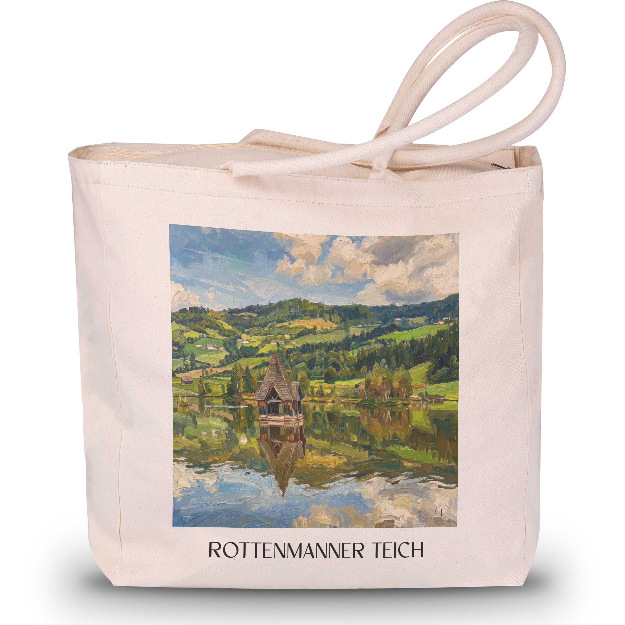 rottenmanner-teich-steiermark-österreich-einkaufstasche-oil-painting-oelgemaelde