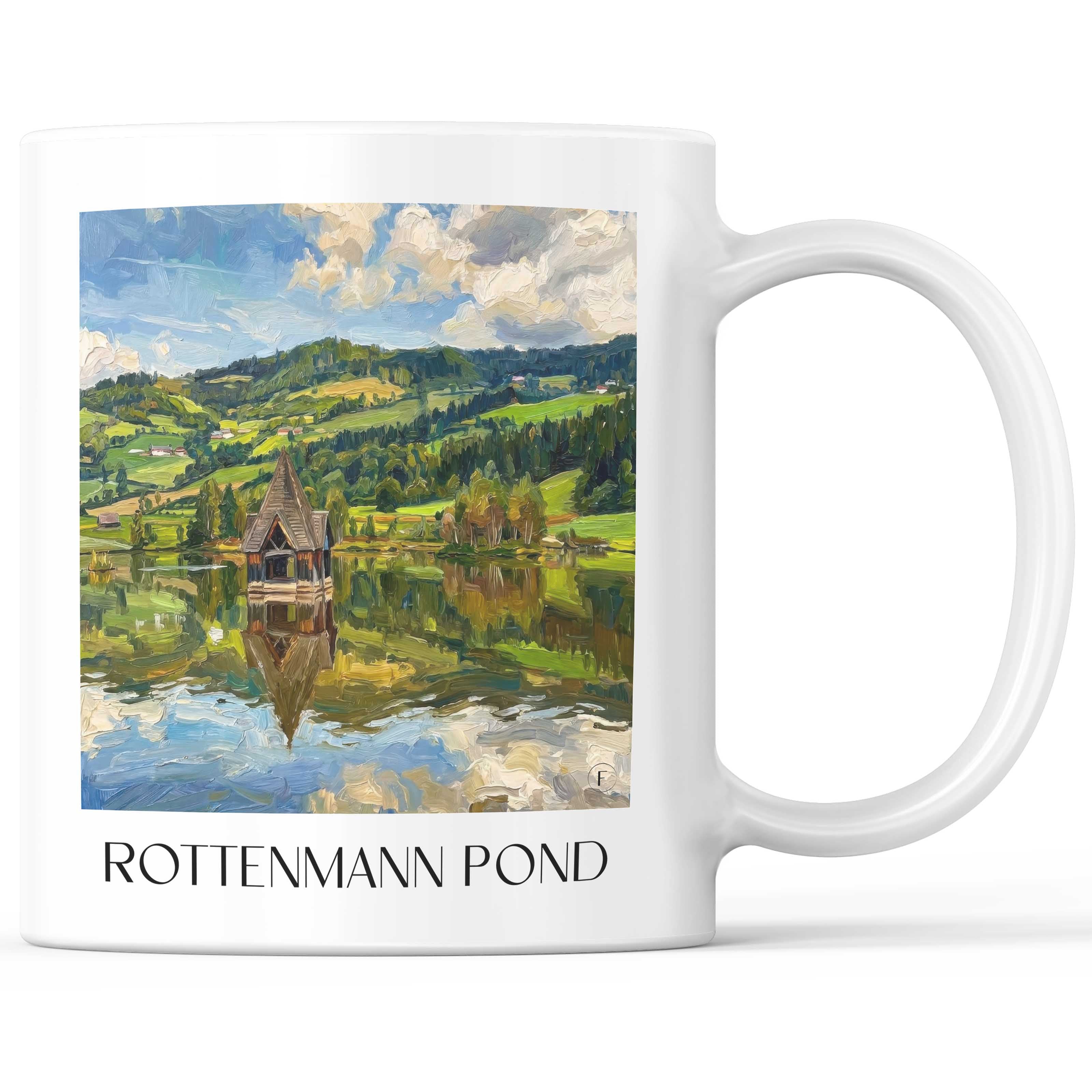 Rottenmanner Teich Kaffeebecher - Steiermark - Österreich Becher - Kaffeetasse im Ölgemälde Stil
