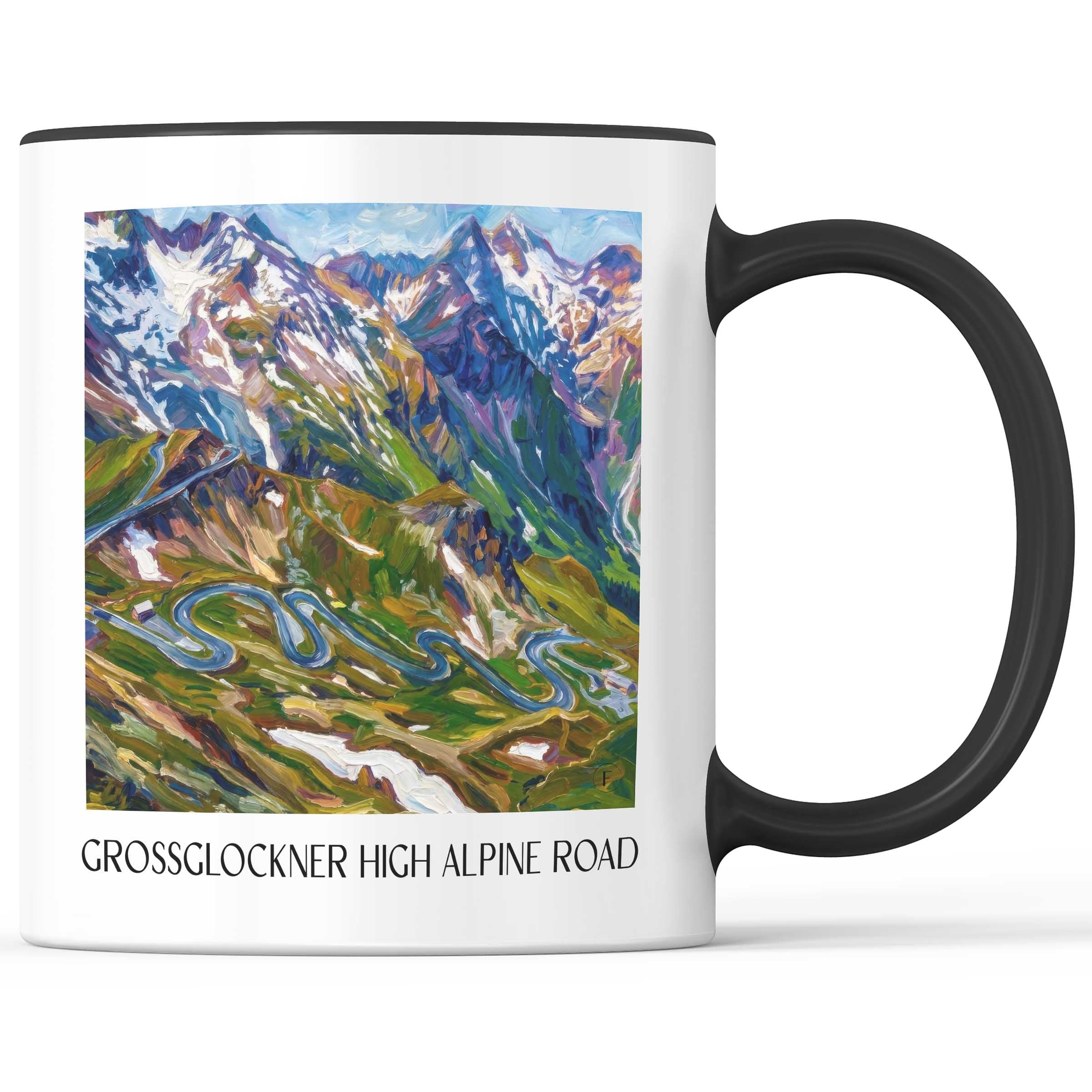 Großglockner Hochalpenstraße Kaffeebecher - Kärnten - Österreich Becher - Kaffeetasse im Ölgemälde Stil