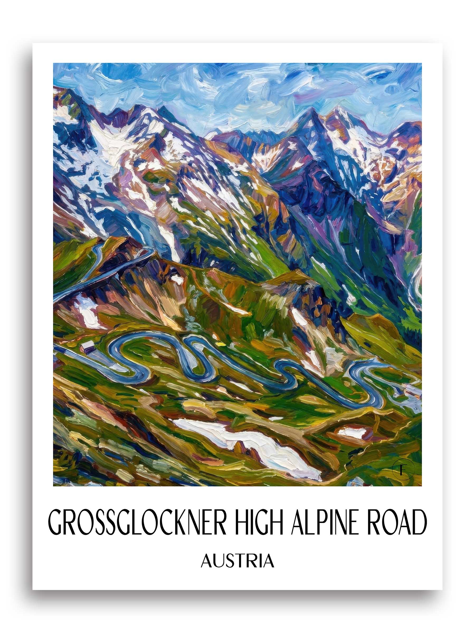 Großglockner Hochalpenstraße Poster - Kärnten - Österreich Kunstdruck - Ölgemälde von A4 bis A1