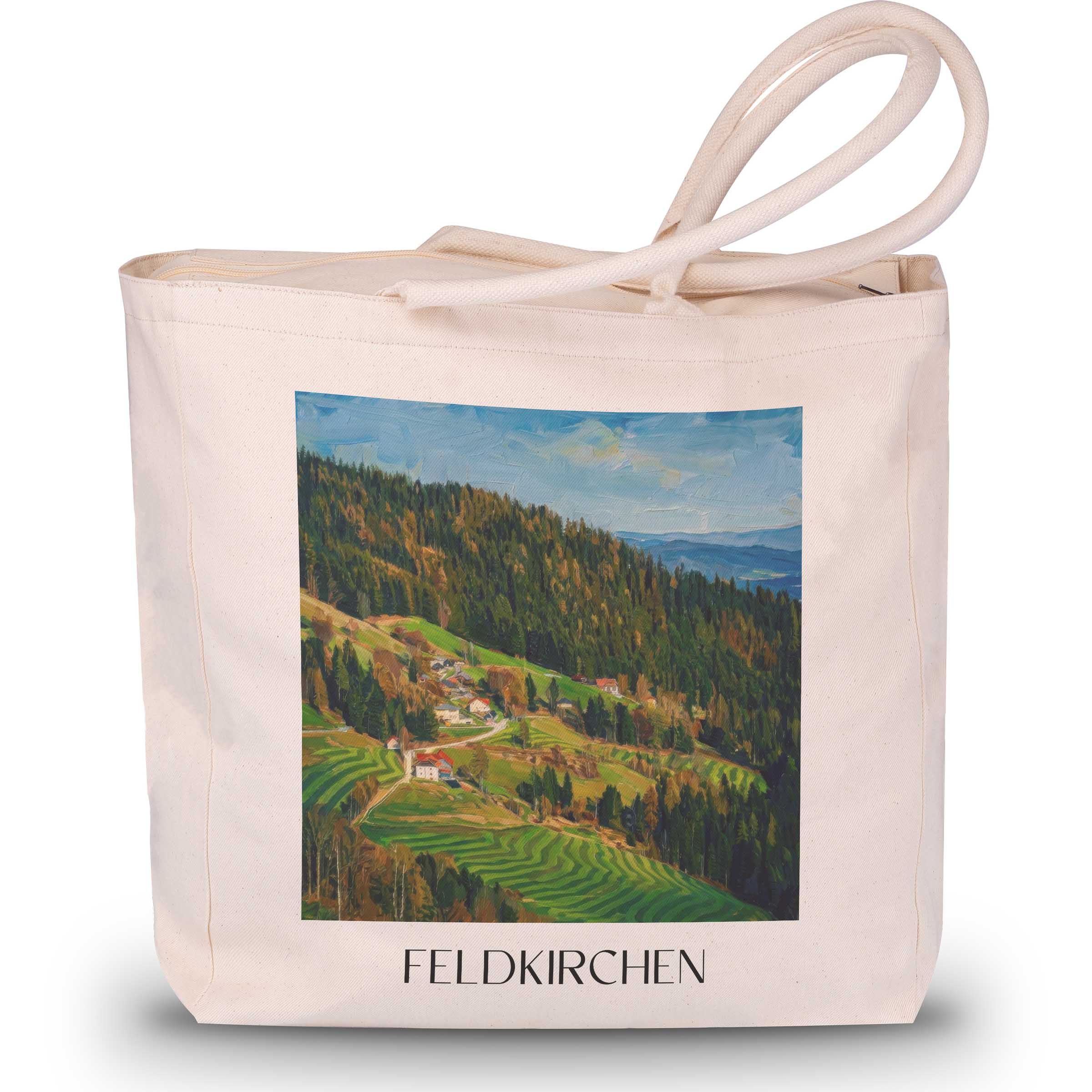 Feldkirchen Shopping Tasche - Kärnten - Österreich Tote Bag - Einkaufstasche im Ölgemälde Stil