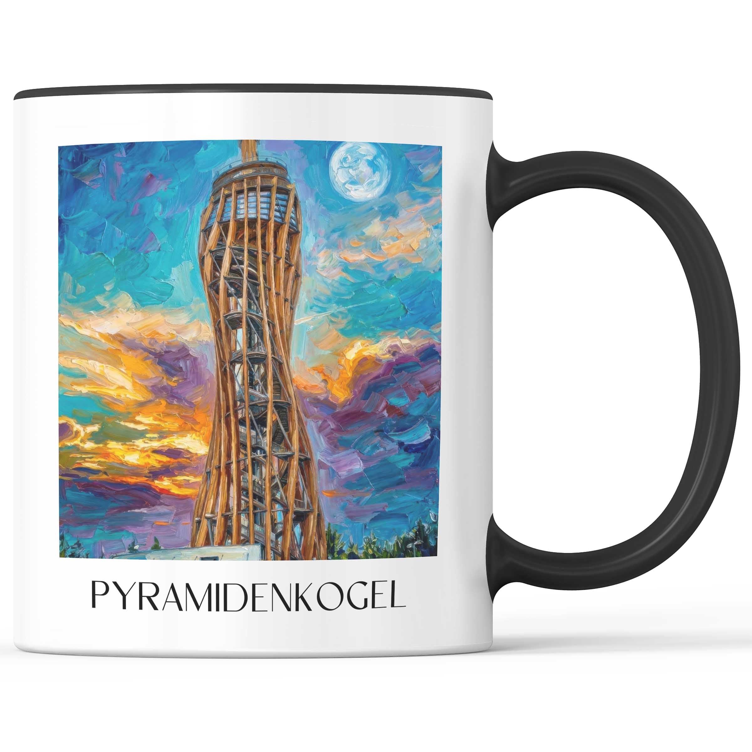 Pyramidenkogel Kaffeebecher - Kärnten - Österreich Becher - Kaffeetasse im Ölgemälde Stil