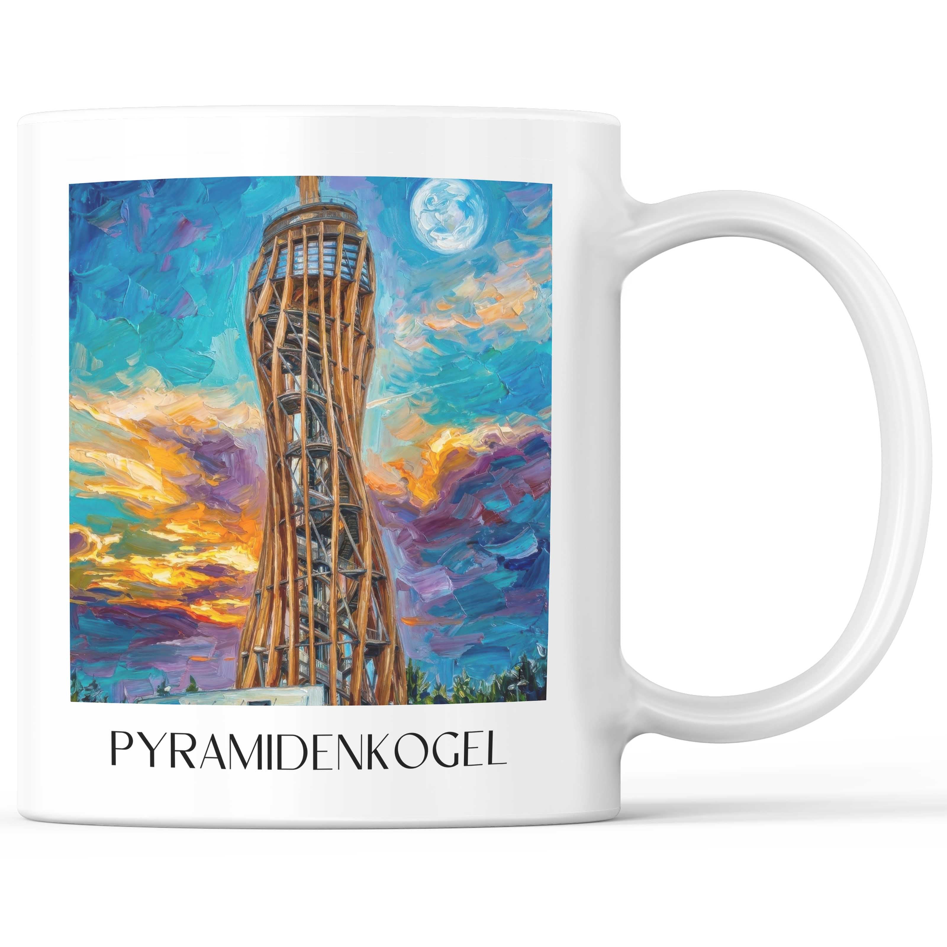 Pyramidenkogel Kaffeebecher - Kärnten - Österreich Becher - Kaffeetasse im Ölgemälde Stil