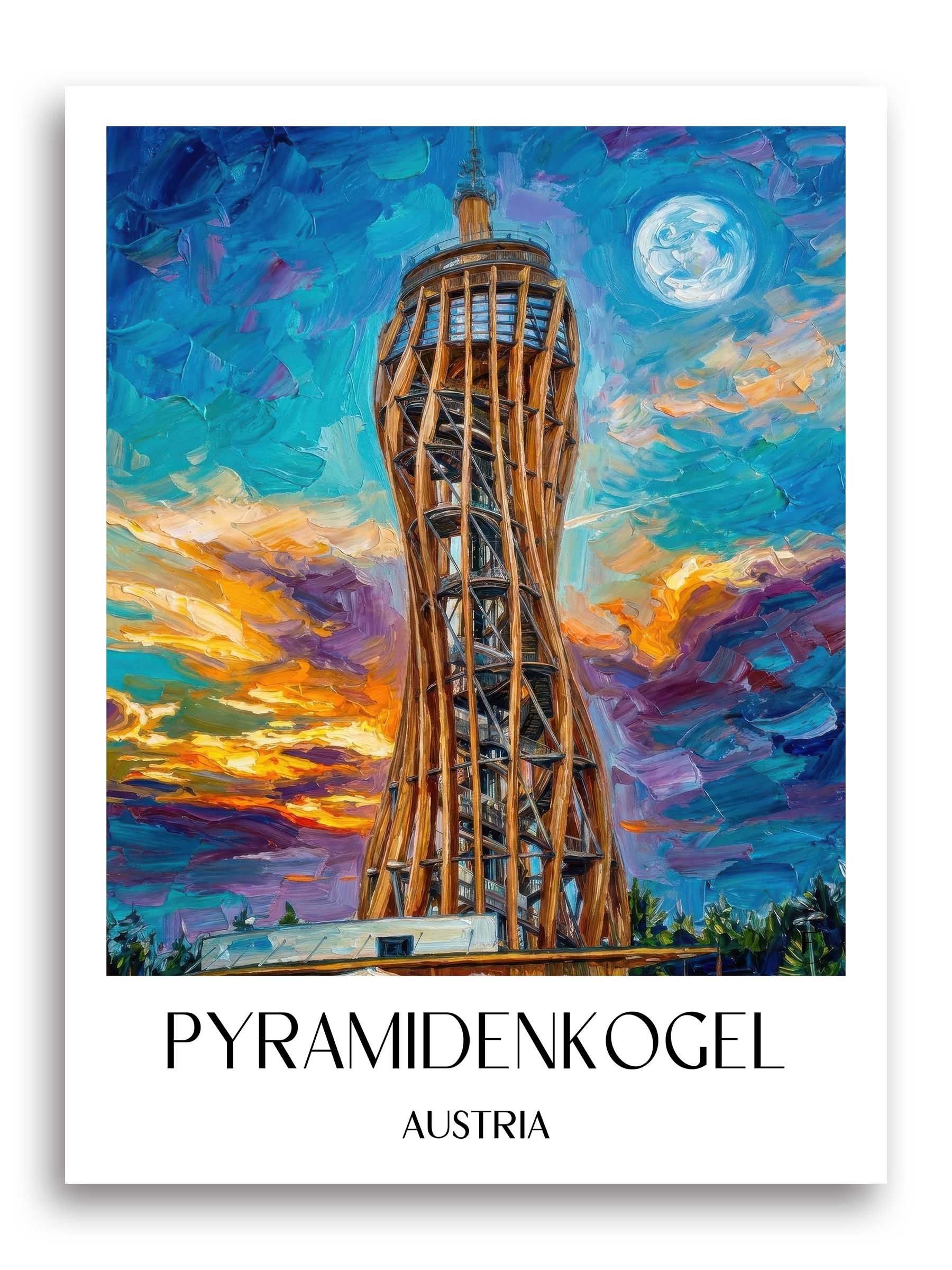 Pyramidenkogel Poster - Kärnten - Österreich Kunstdruck - Ölgemälde von A4 bis A1