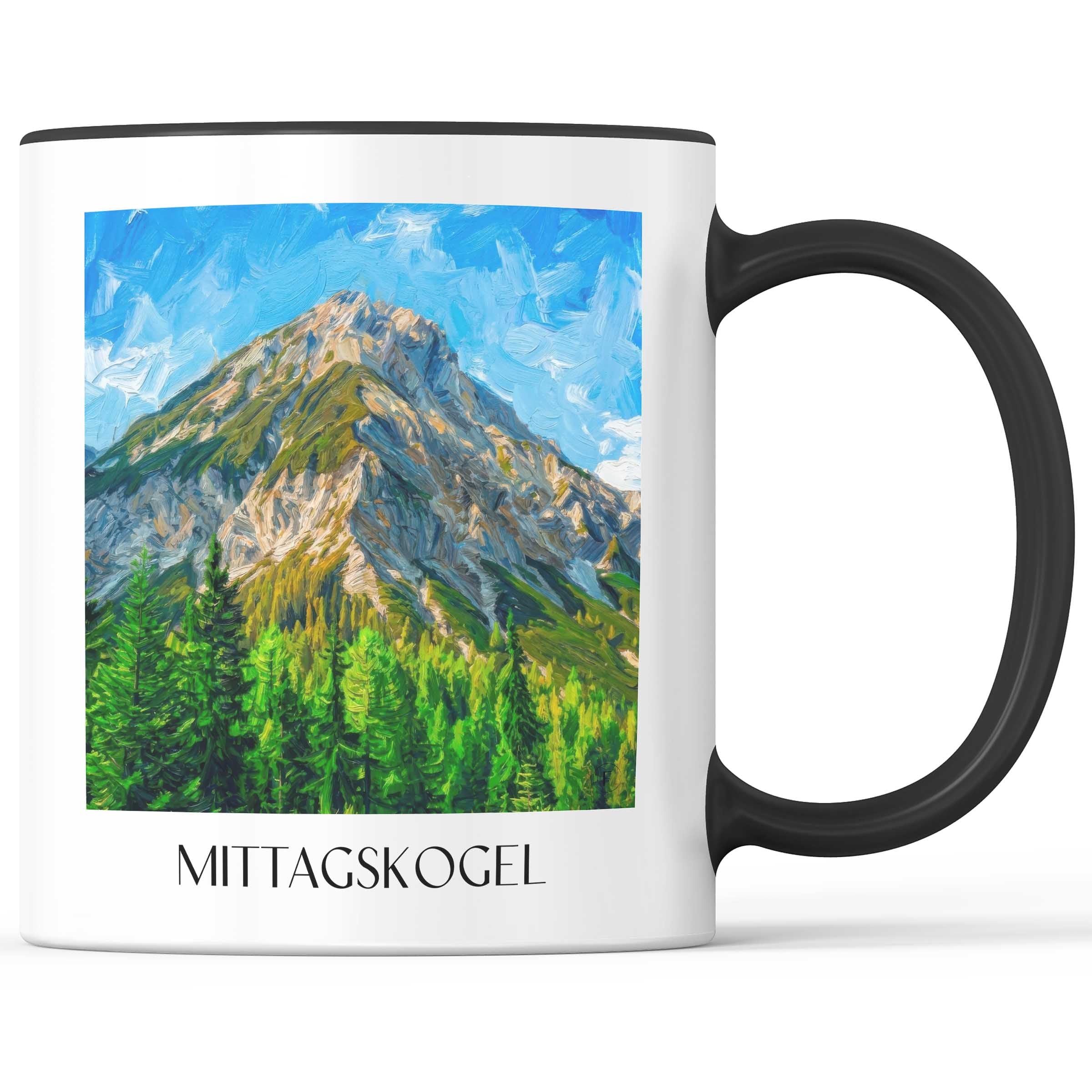 Mittagskogel Kaffeebecher - Kärnten - Österreich Becher - Kaffeetasse im Ölgemälde Stil