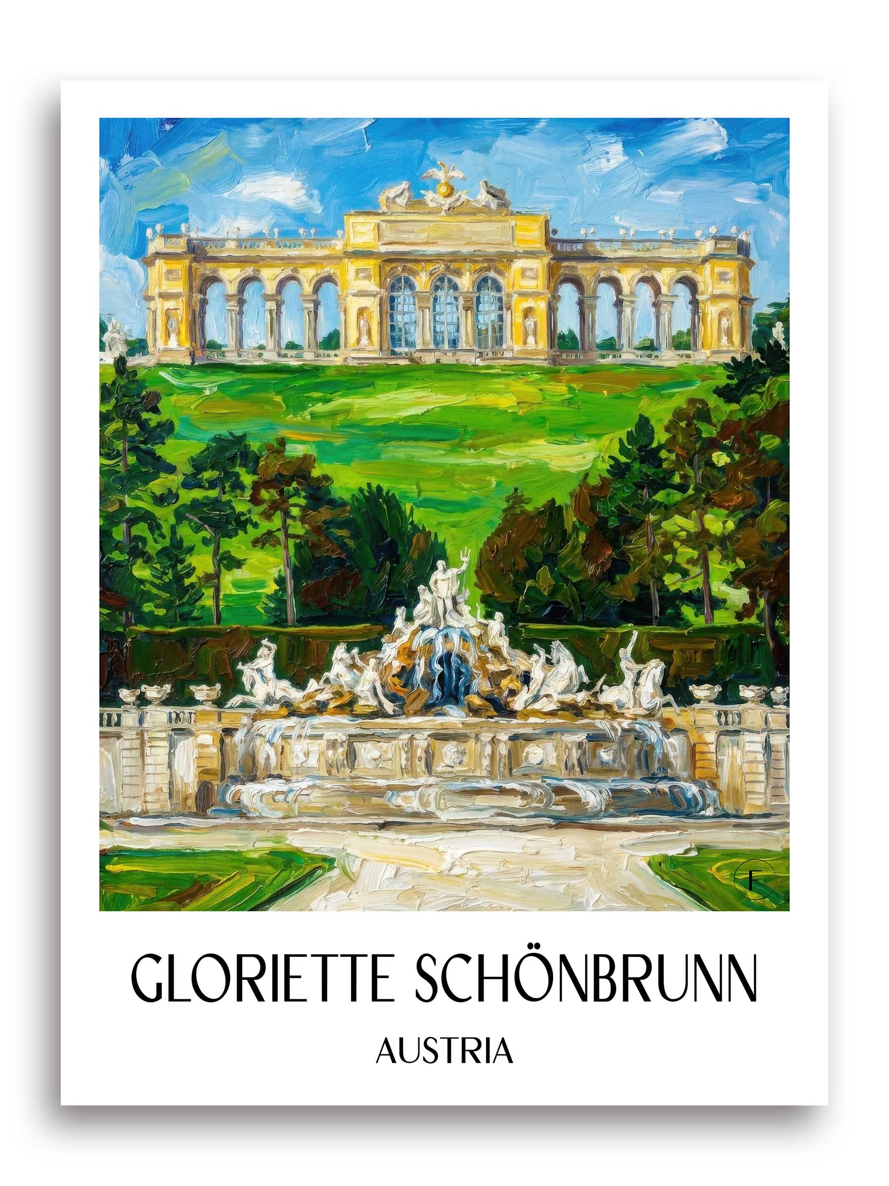 Gloriette Schönbrunn Poster - Wien - Österreich Kunstdruck - Ölgemälde von A4 bis A1