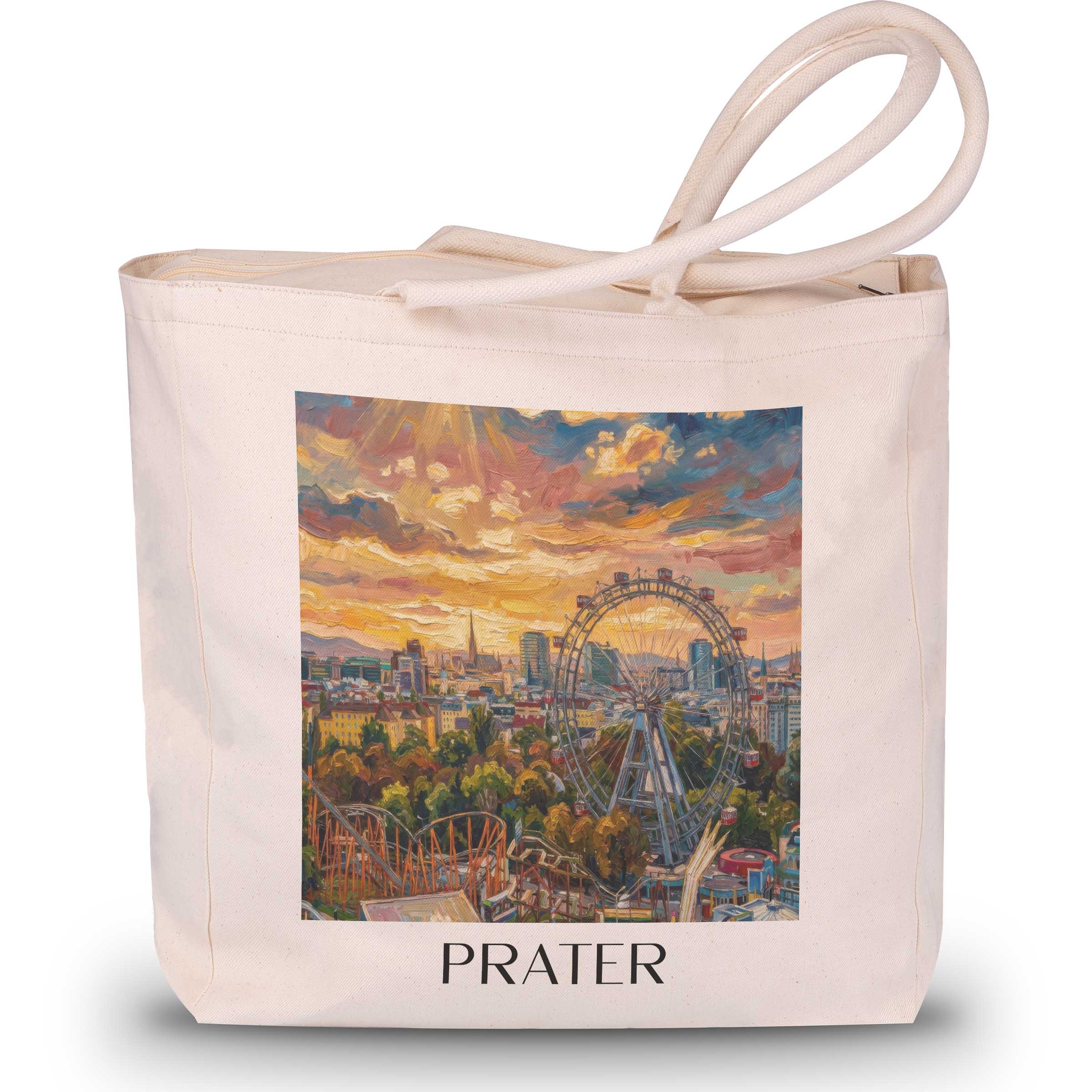 Prater Shopping Tasche - Wien - Österreich Tote Bag - Einkaufstasche im Ölgemälde Stil