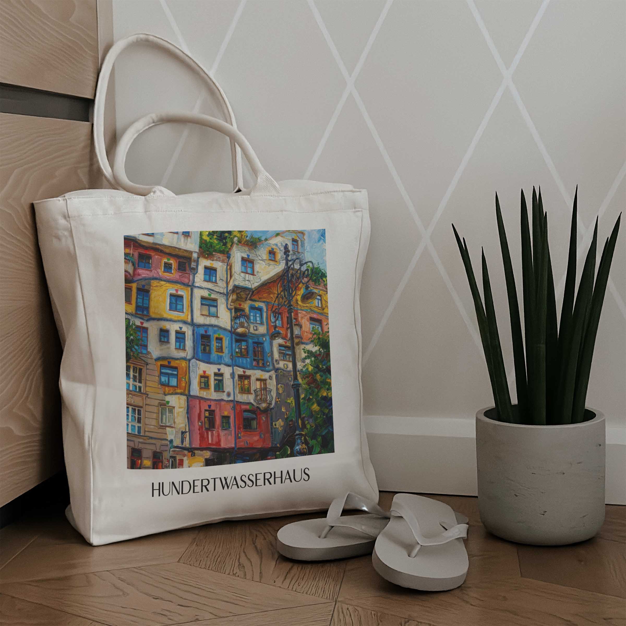 hundertwasserhaus-wien-österreich-einkaufstasche-oil-painting-oelgemaelde