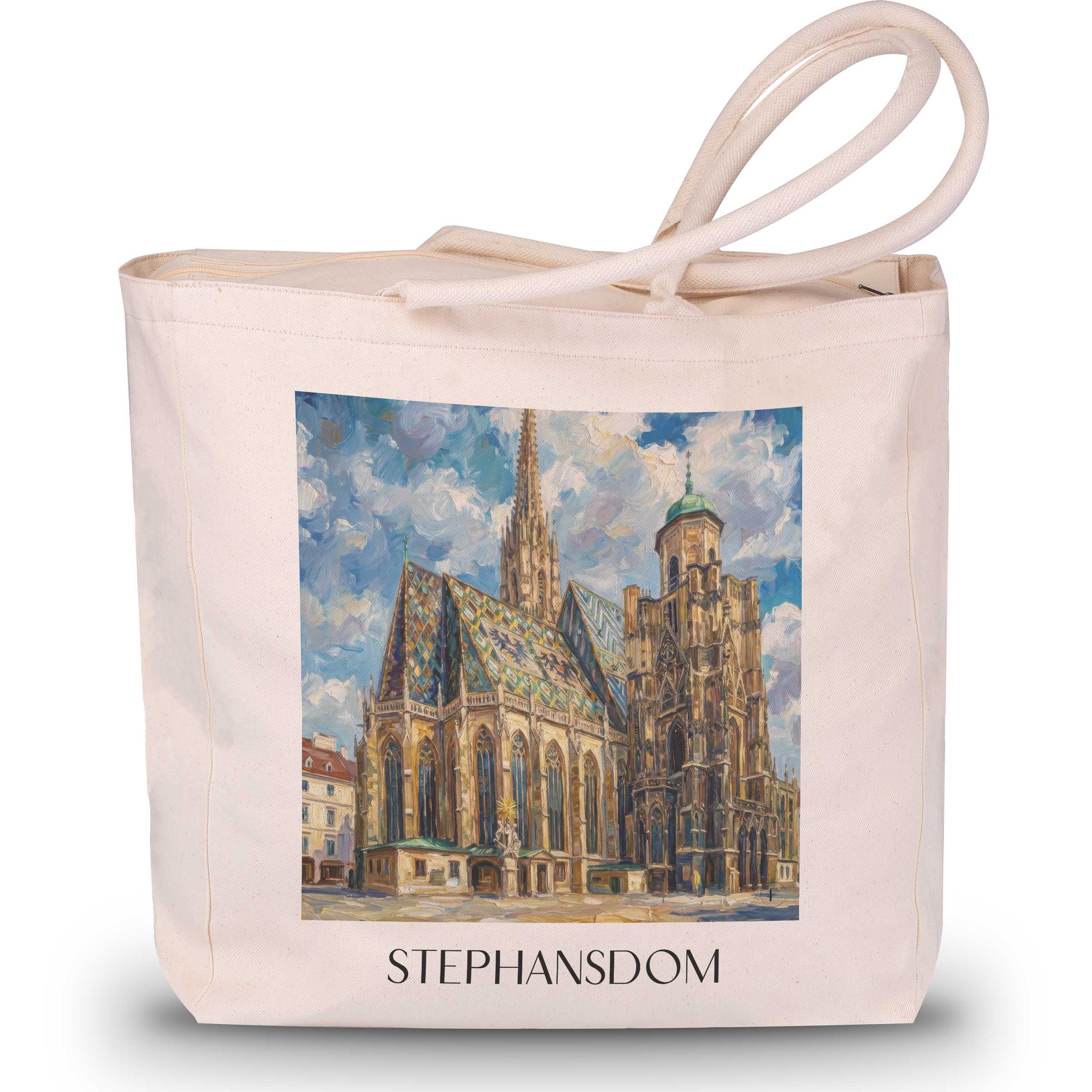 stephansdom-wien-österreich-einkaufstasche-oil-painting-oelgemaelde