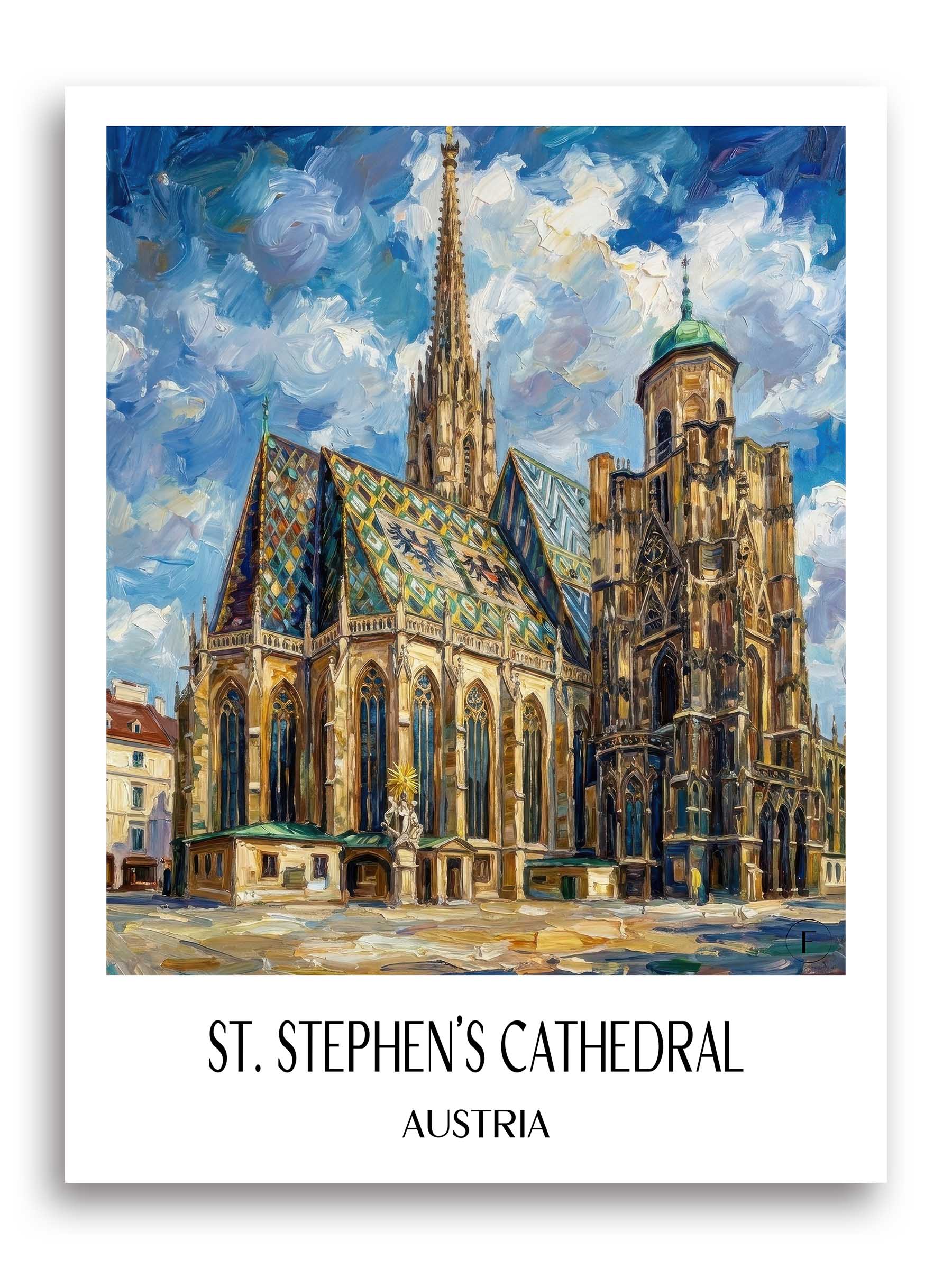 Stephansdom Poster - Wien - Österreich Kunstdruck - Ölgemälde von A4 bis A1