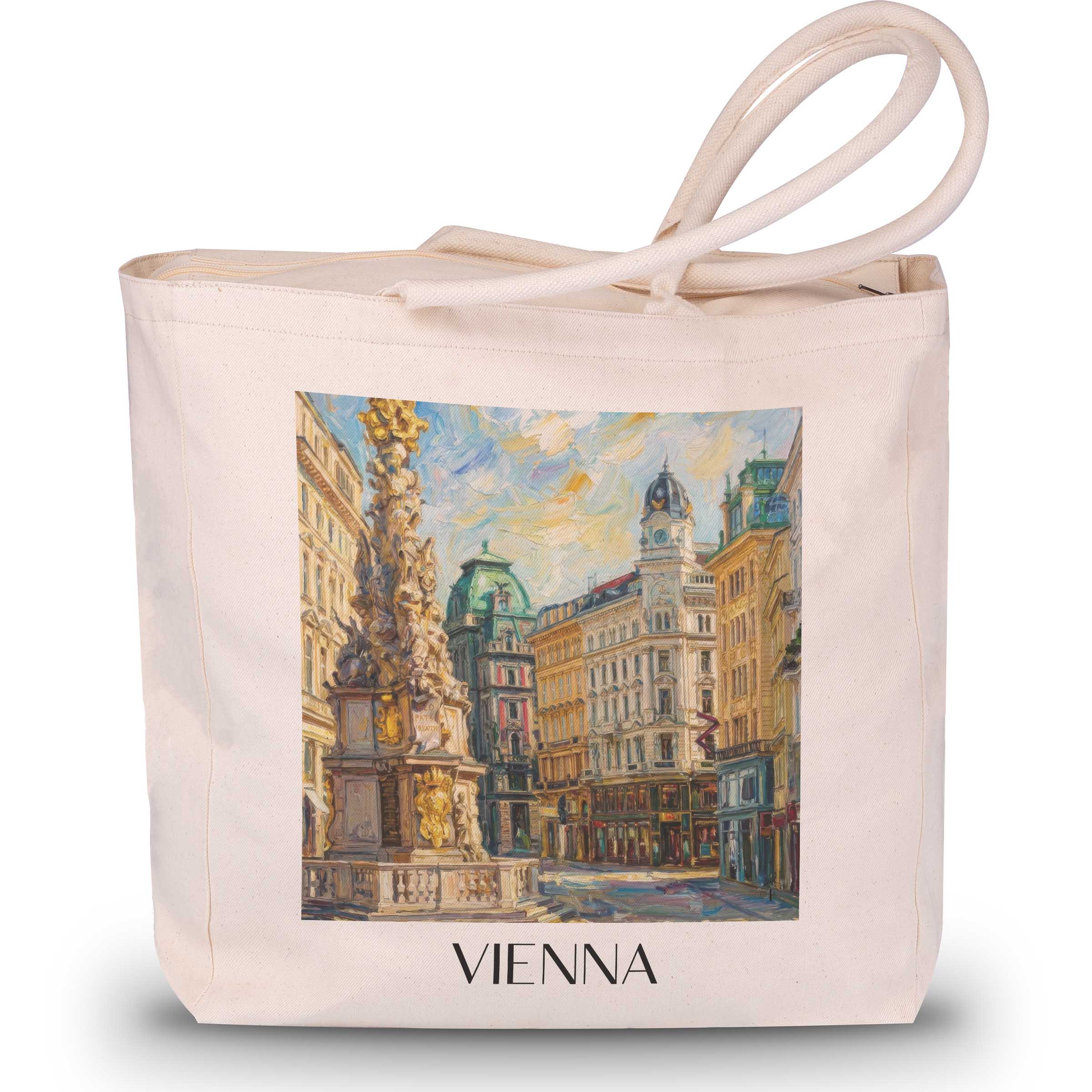 Wien Shopping Tasche - Österreich - Österreich Tote Bag - Einkaufstasche im Ölgemälde Stil