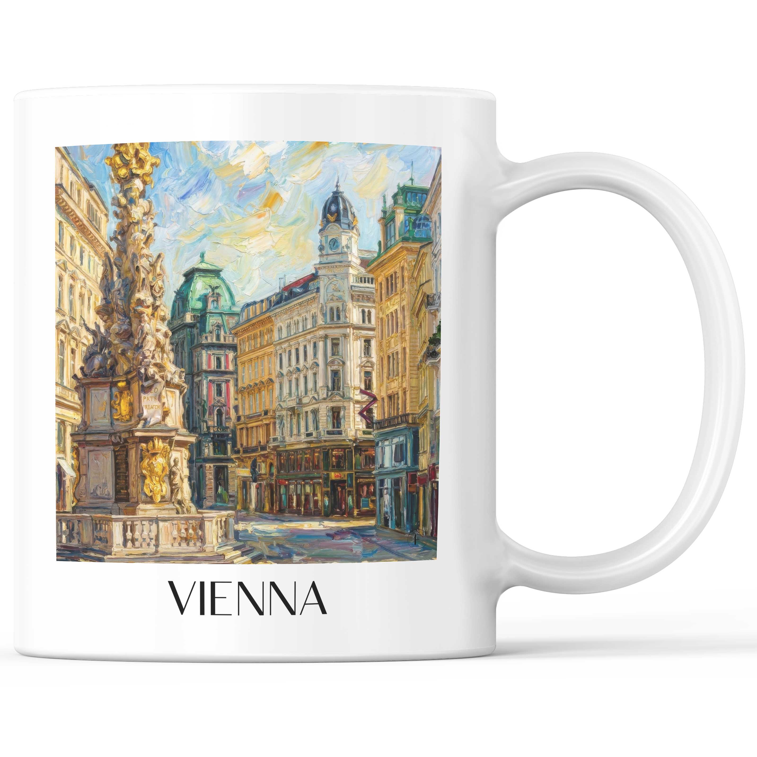 Wien Kaffeebecher - Österreich - Österreich Becher - Kaffeetasse im Ölgemälde Stil