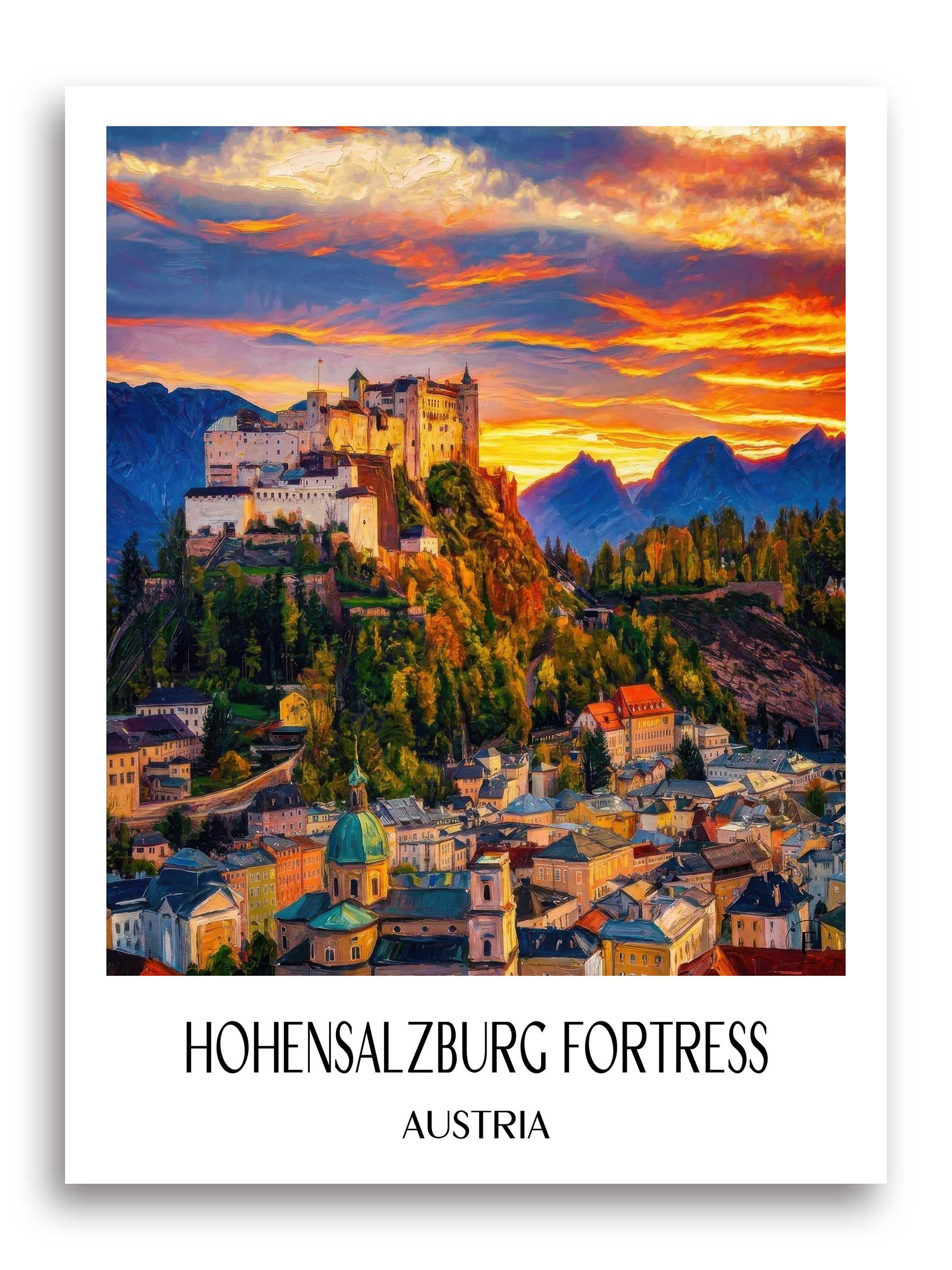 Festung Hohensalzburg Poster - Österreich - Österreich Kunstdruck - Ölgemälde von A4 bis A1
