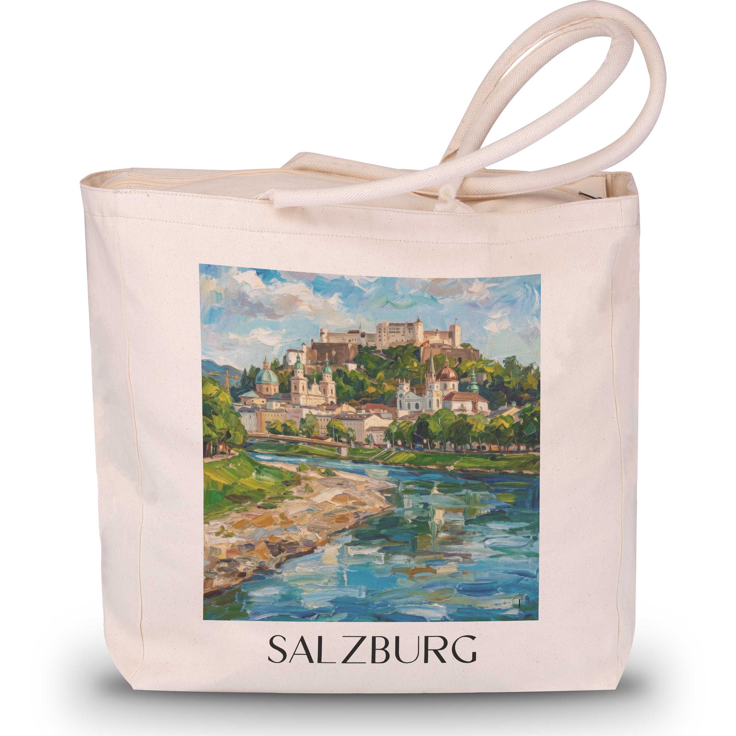salzburg--österreich-österreich-einkaufstasche-oil-painting-oelgemaelde