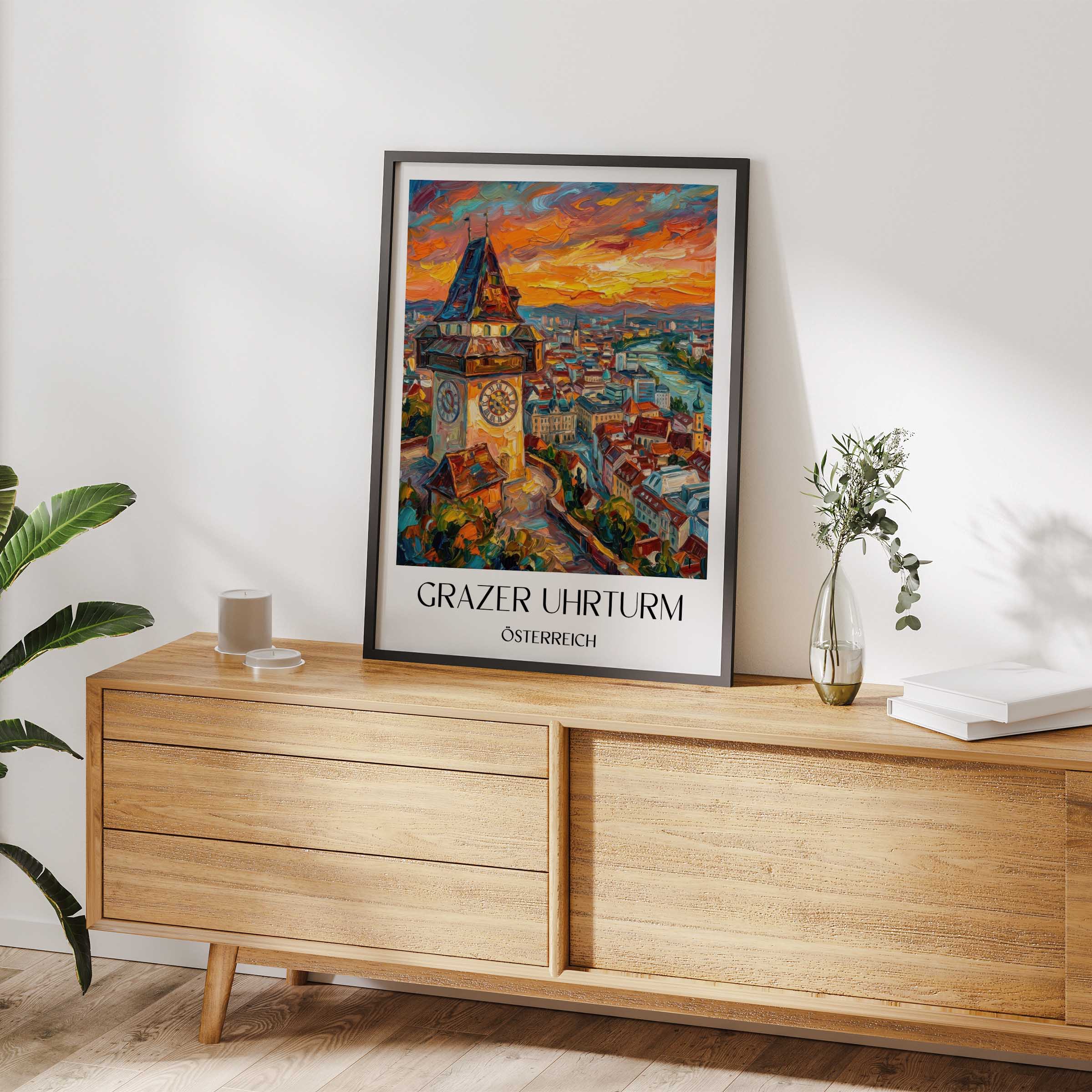 grazer-uhrturm-österreich-österreich-poster-oil-painting-oelgemaelde