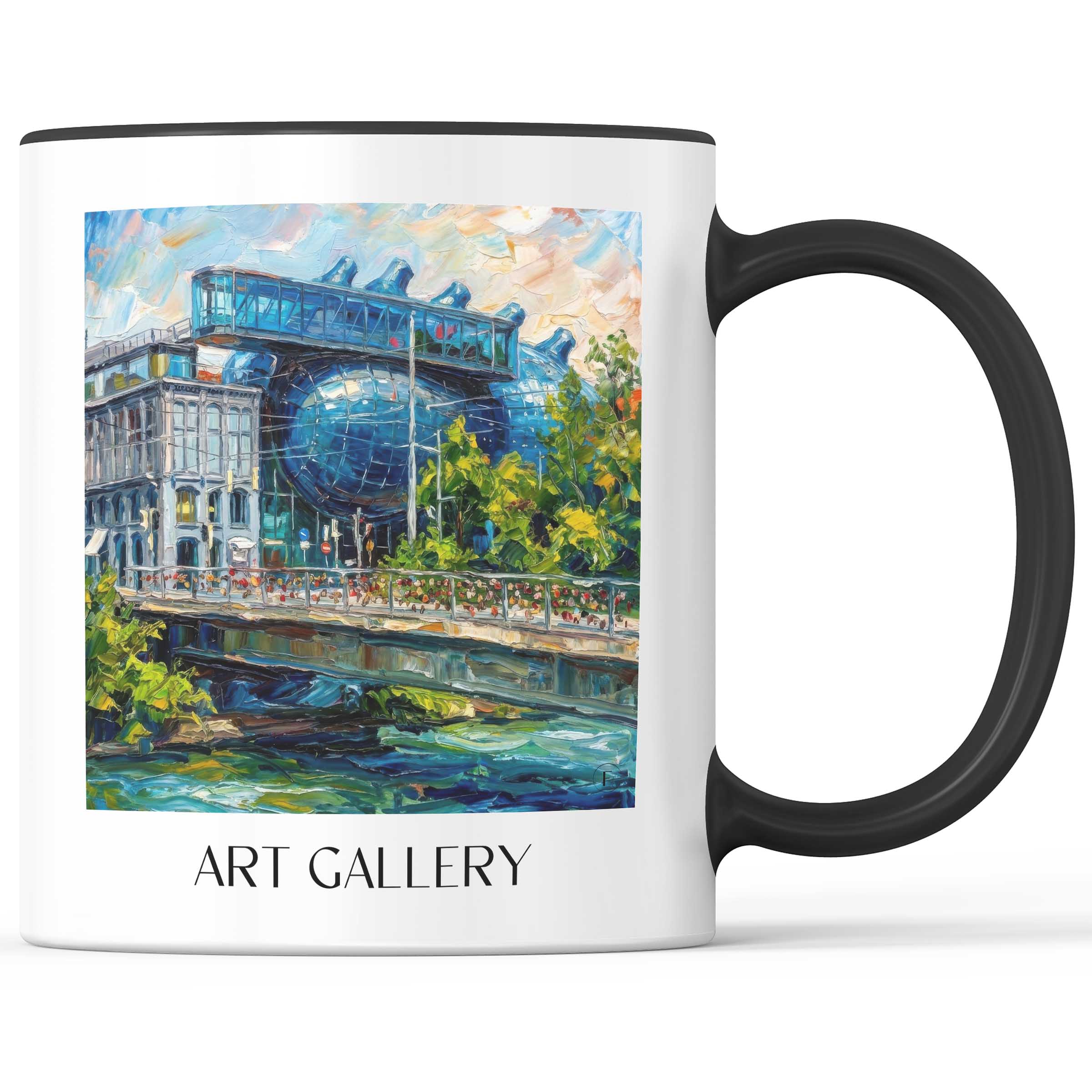 Kunsthaus Kaffeebecher - Graz - Österreich Becher - Kaffeetasse im Ölgemälde Stil