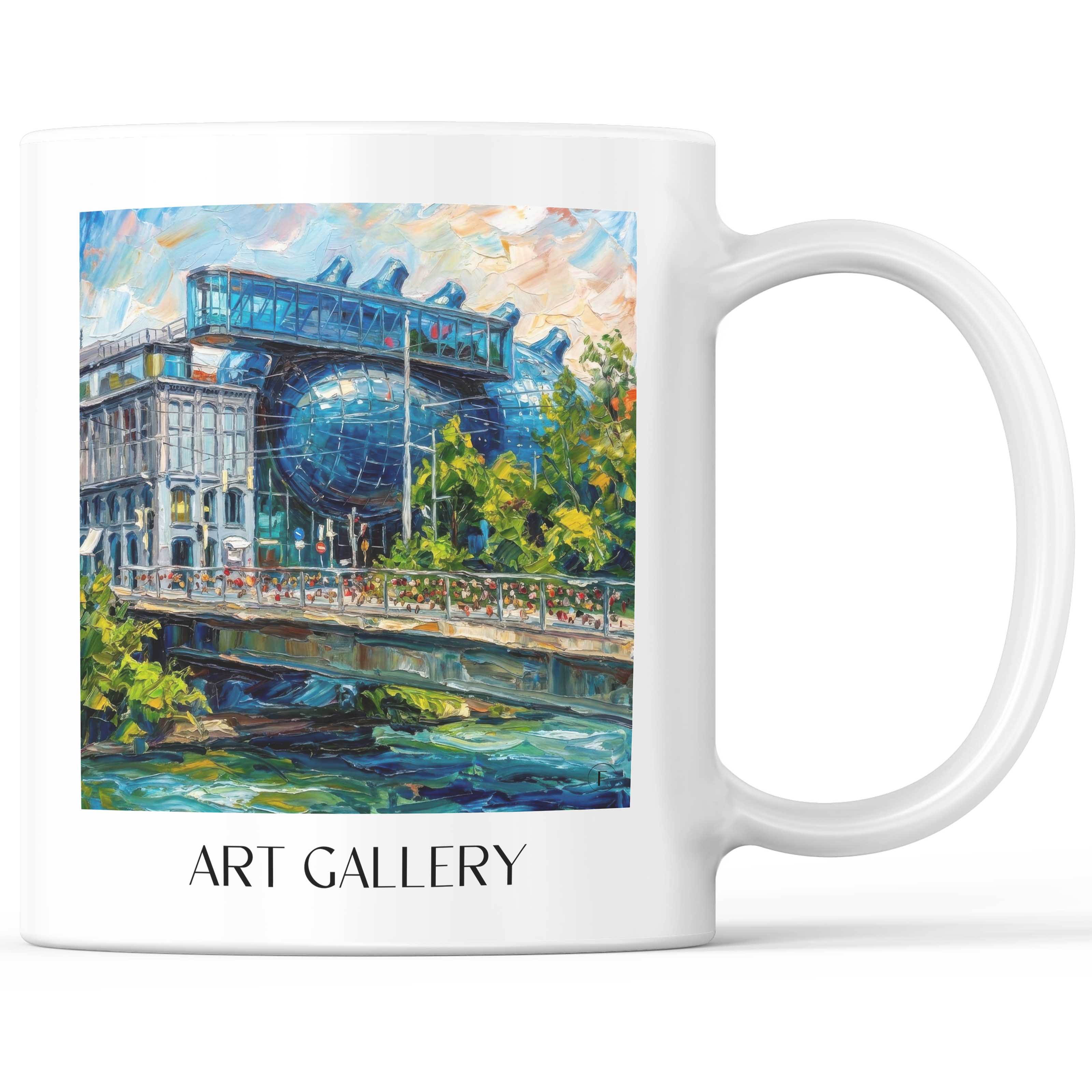 Kunsthaus Kaffeebecher - Graz - Österreich Becher - Kaffeetasse im Ölgemälde Stil