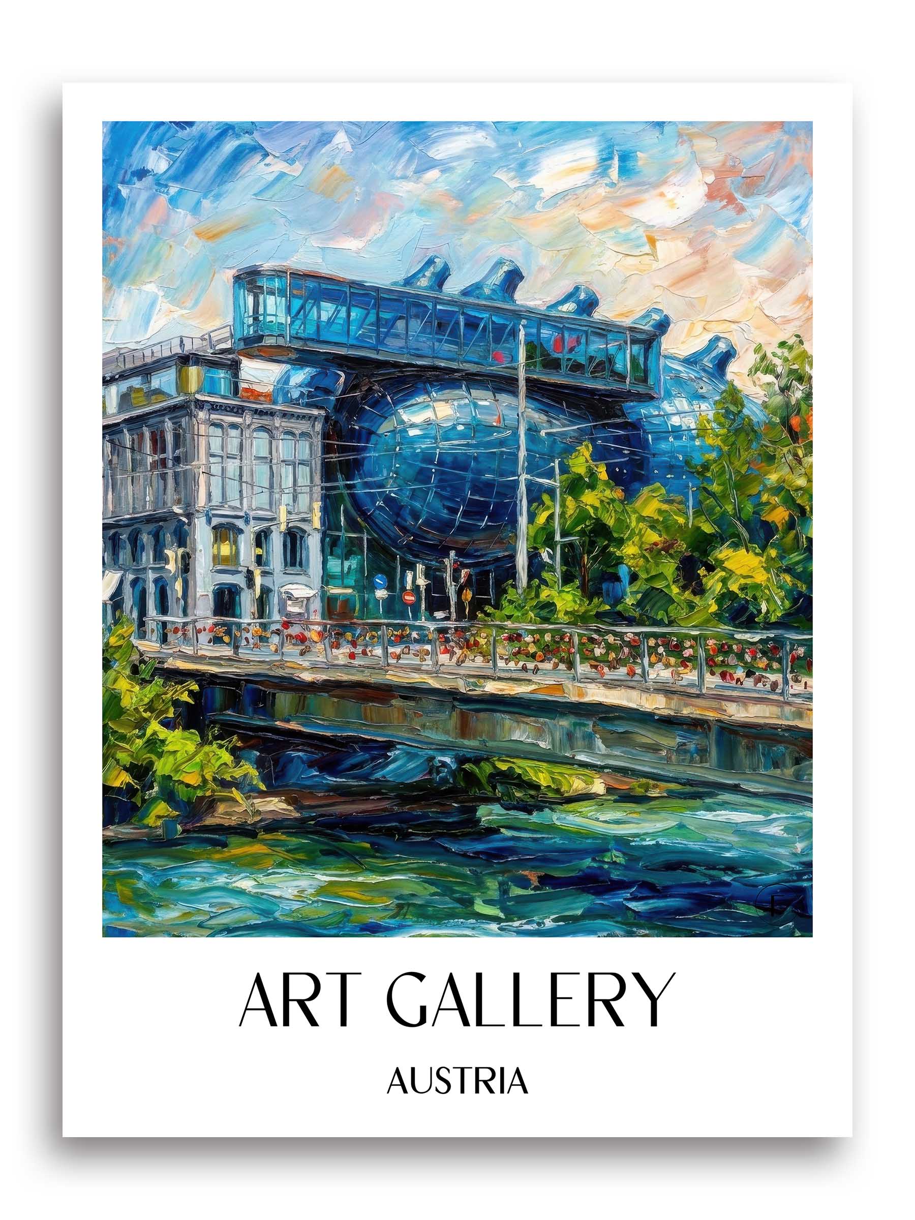 Kunsthaus Poster - Graz - Österreich Kunstdruck - Ölgemälde von A4 bis A1