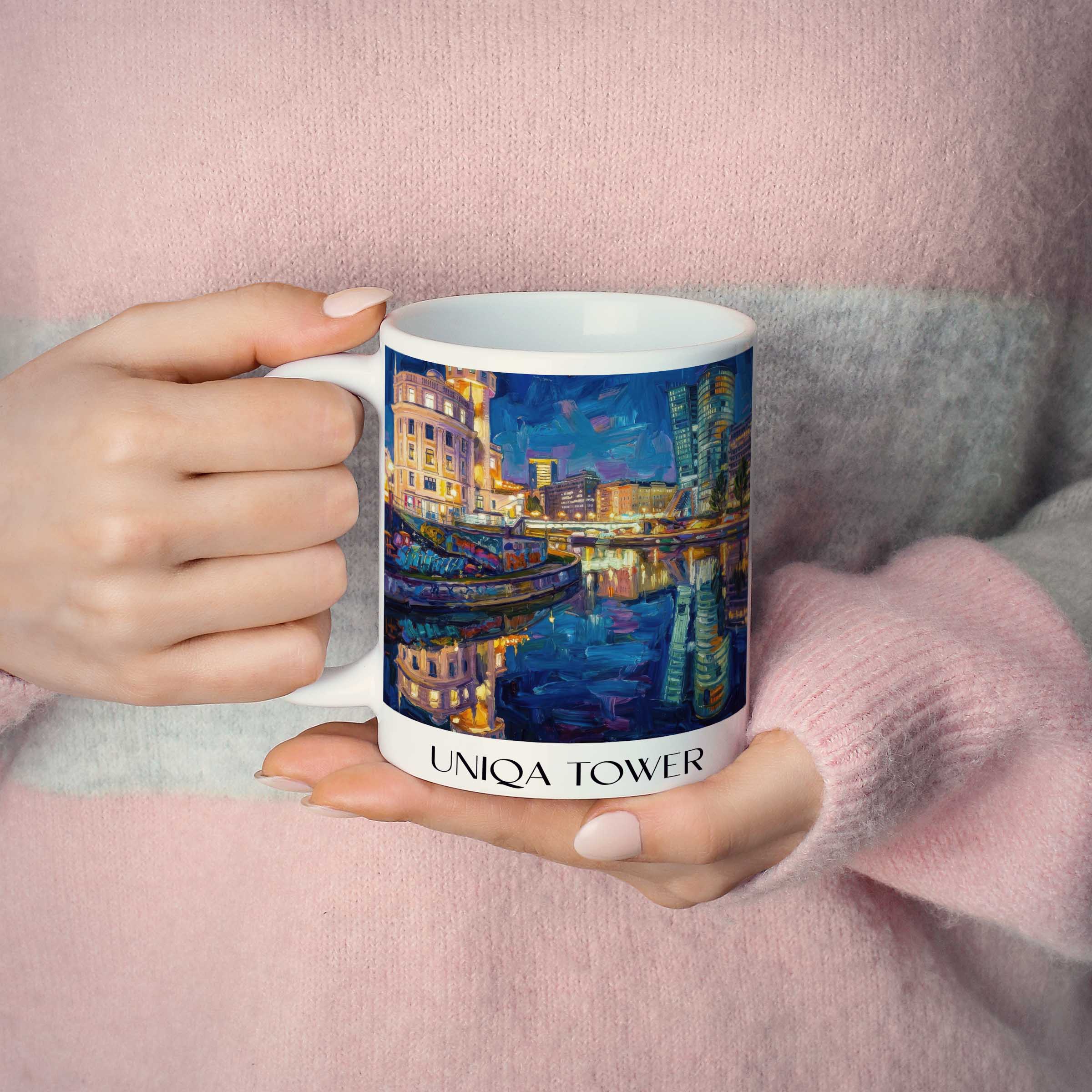 uniqa-tower-wien-österreich-kaffeebecher-oil-painting-oelgemaelde