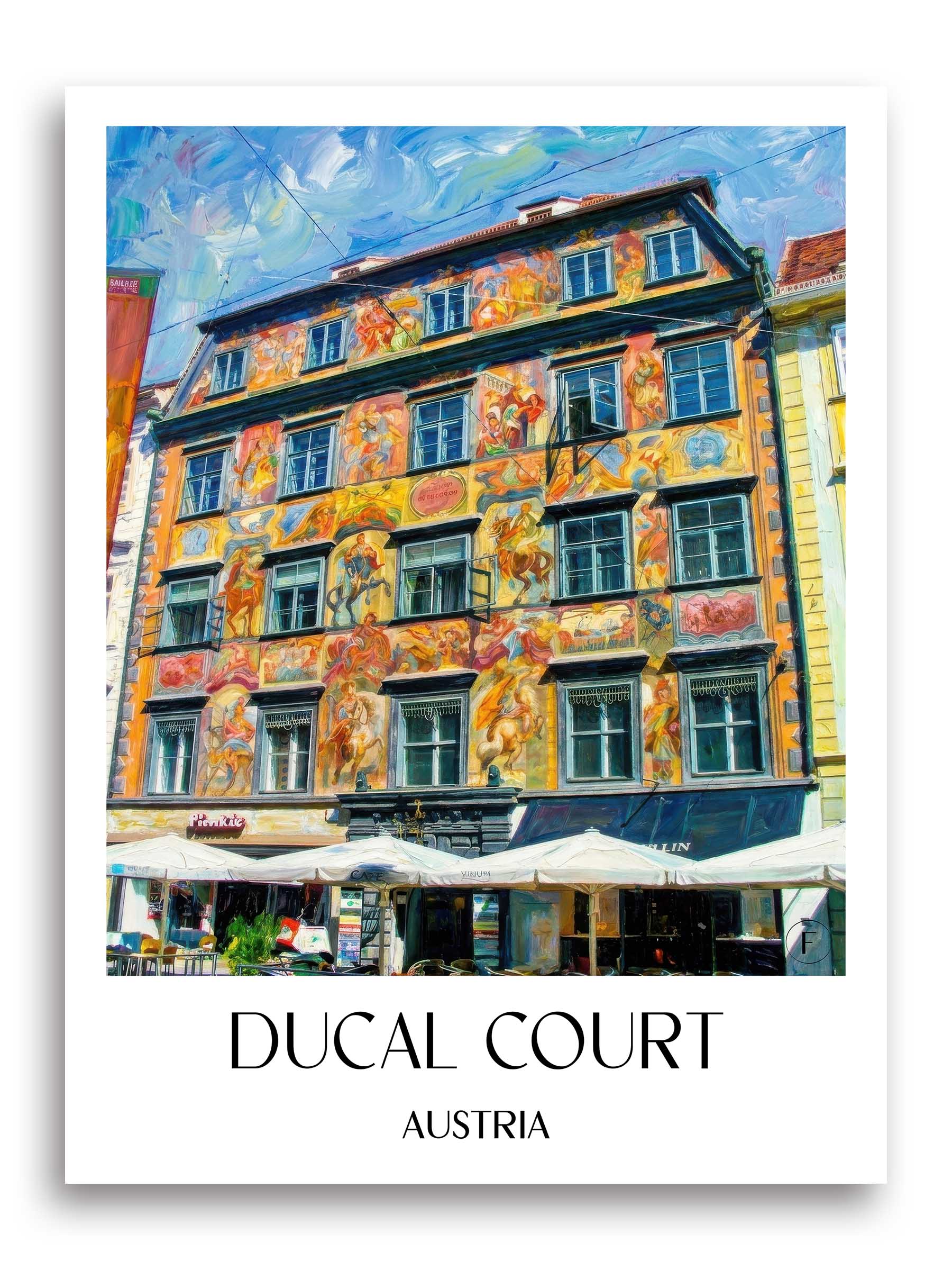 Herzogshof Poster - Graz - Österreich Kunstdruck - Ölgemälde von A4 bis A1