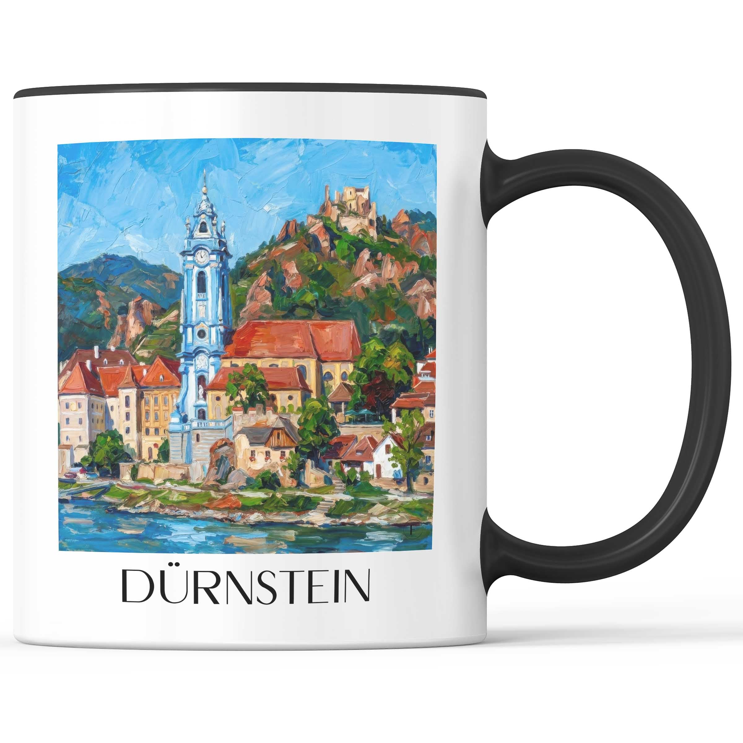 Dürnstein Kaffeebecher - Österreich - Österreich Becher - Kaffeetasse im Ölgemälde Stil
