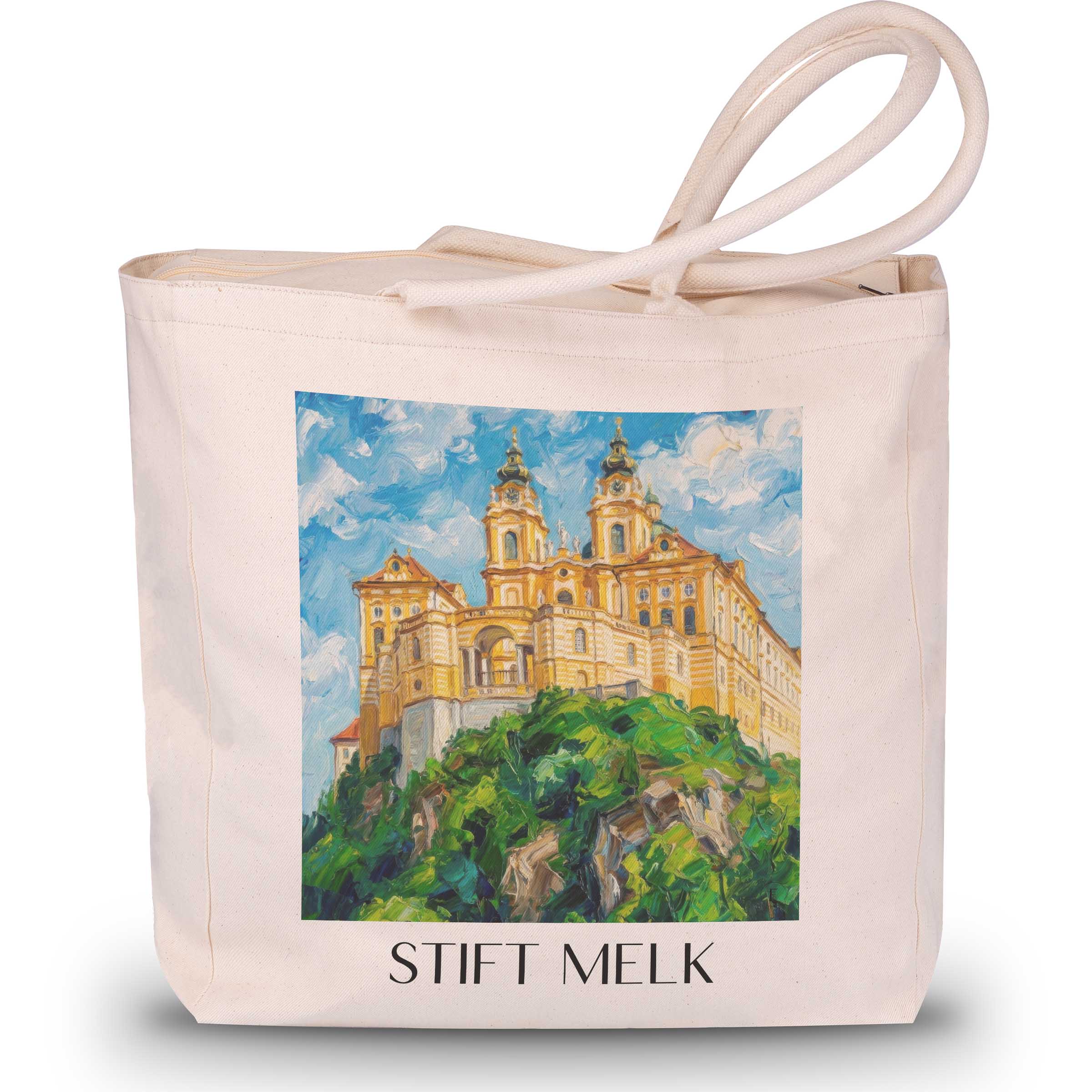 stift-melk-österreich-österreich-einkaufstasche-oil-painting-oelgemaelde