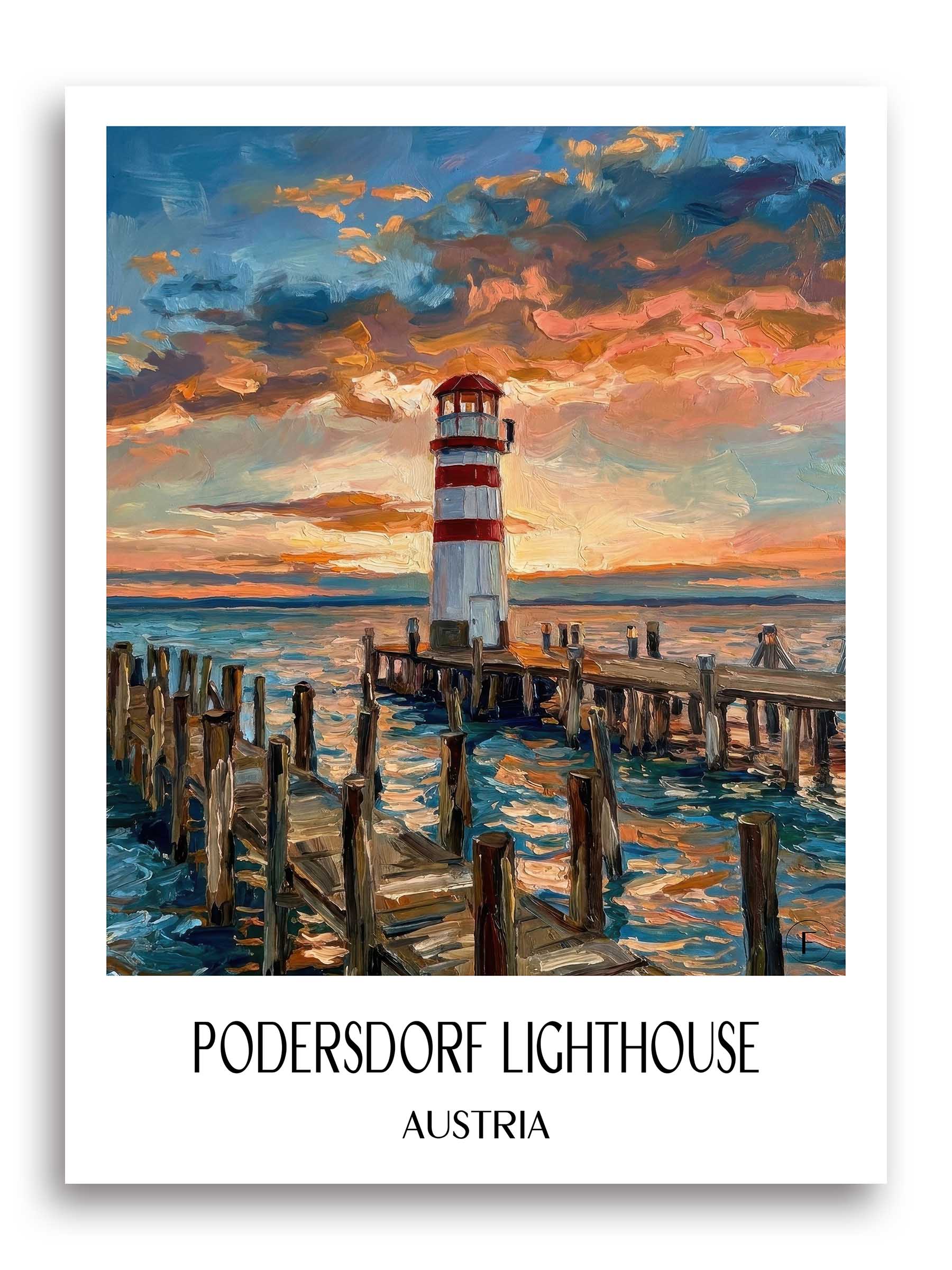 Leuchtturm Podersdorf Poster - Österreich - Österreich Kunstdruck - Ölgemälde von A4 bis A1