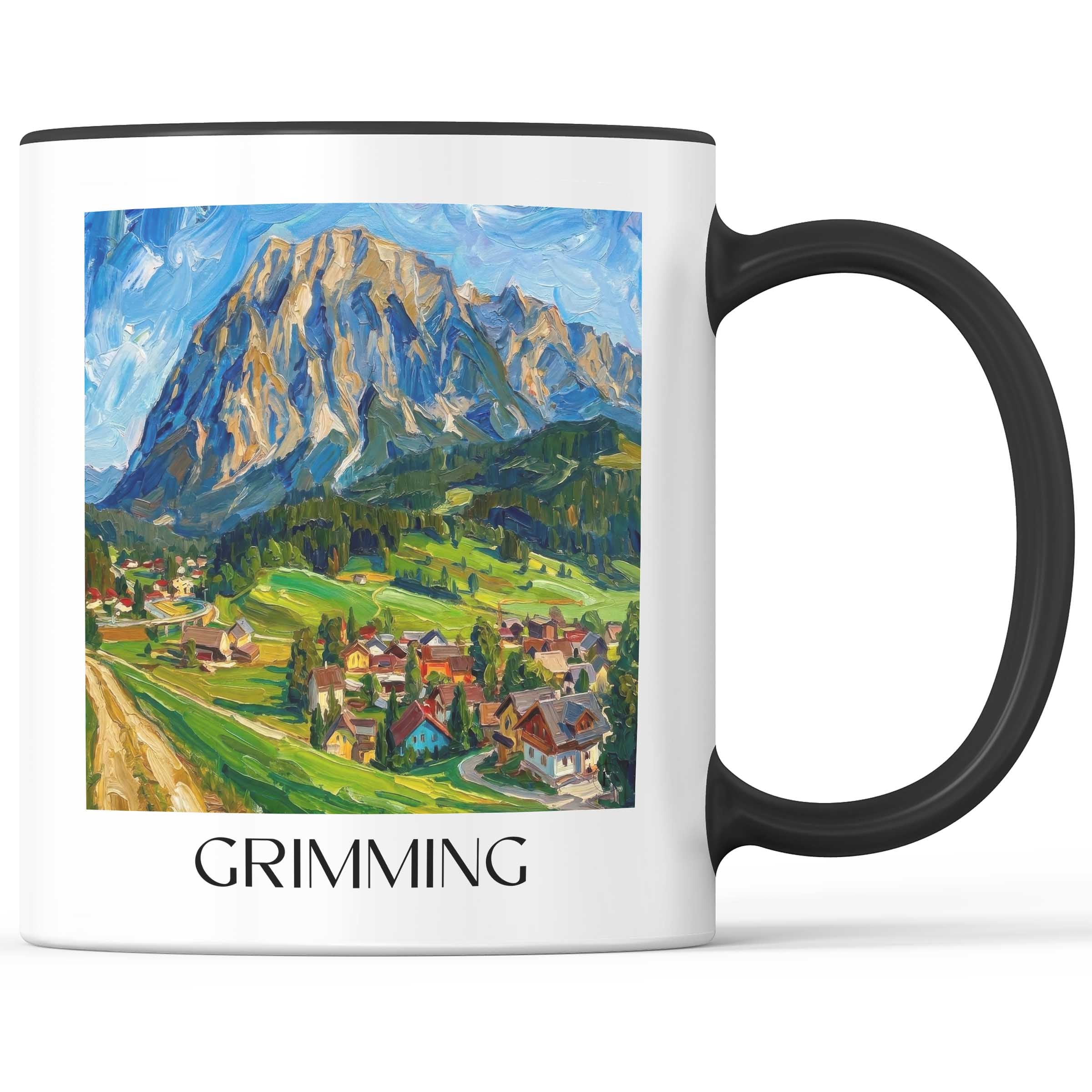 Grimming Kaffeebecher - Steiermark - Österreich Becher - Kaffeetasse im Ölgemälde Stil