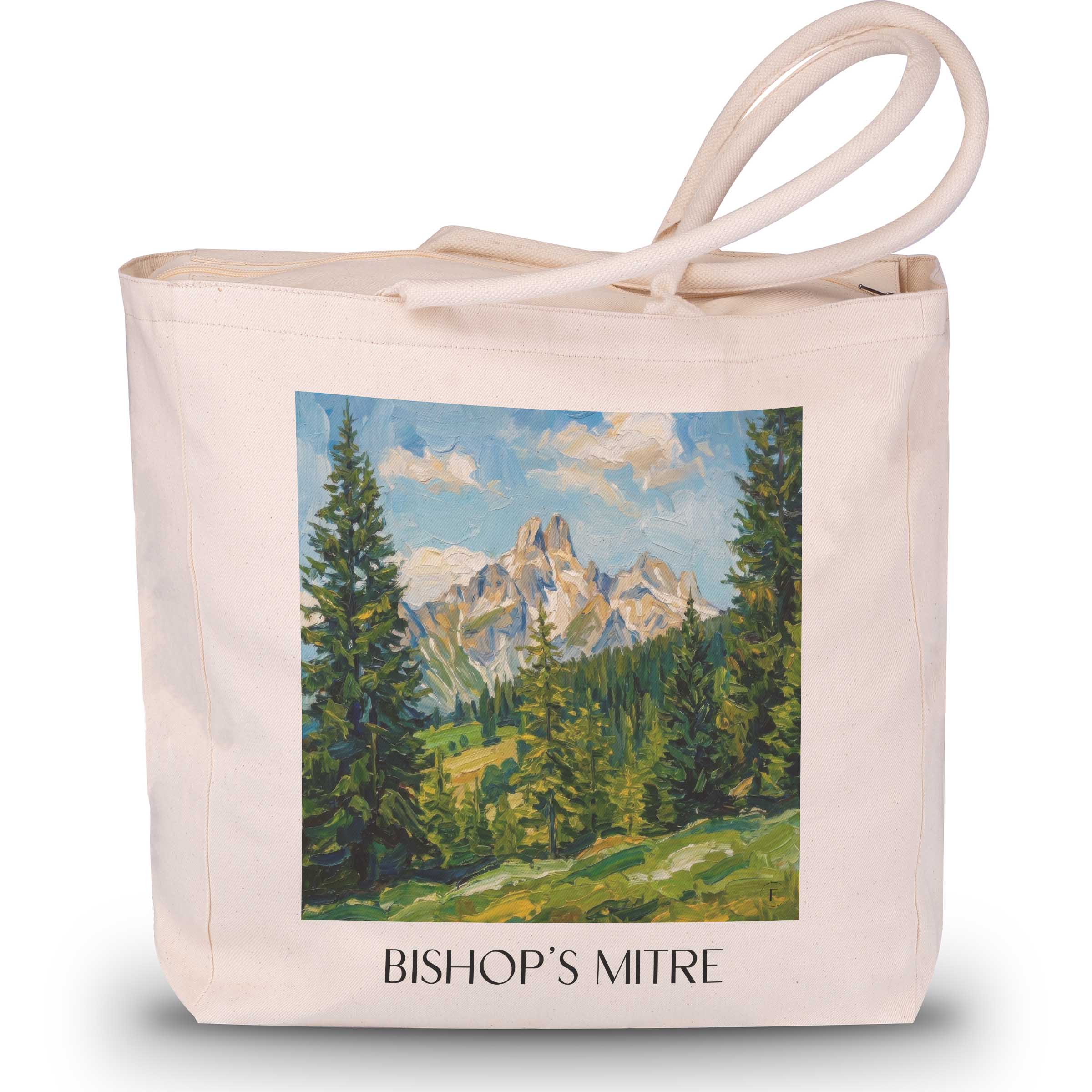 Bischofsmütze Shopping Tasche - Dachsteingebirge - Österreich Tote Bag - Einkaufstasche im Ölgemälde Stil