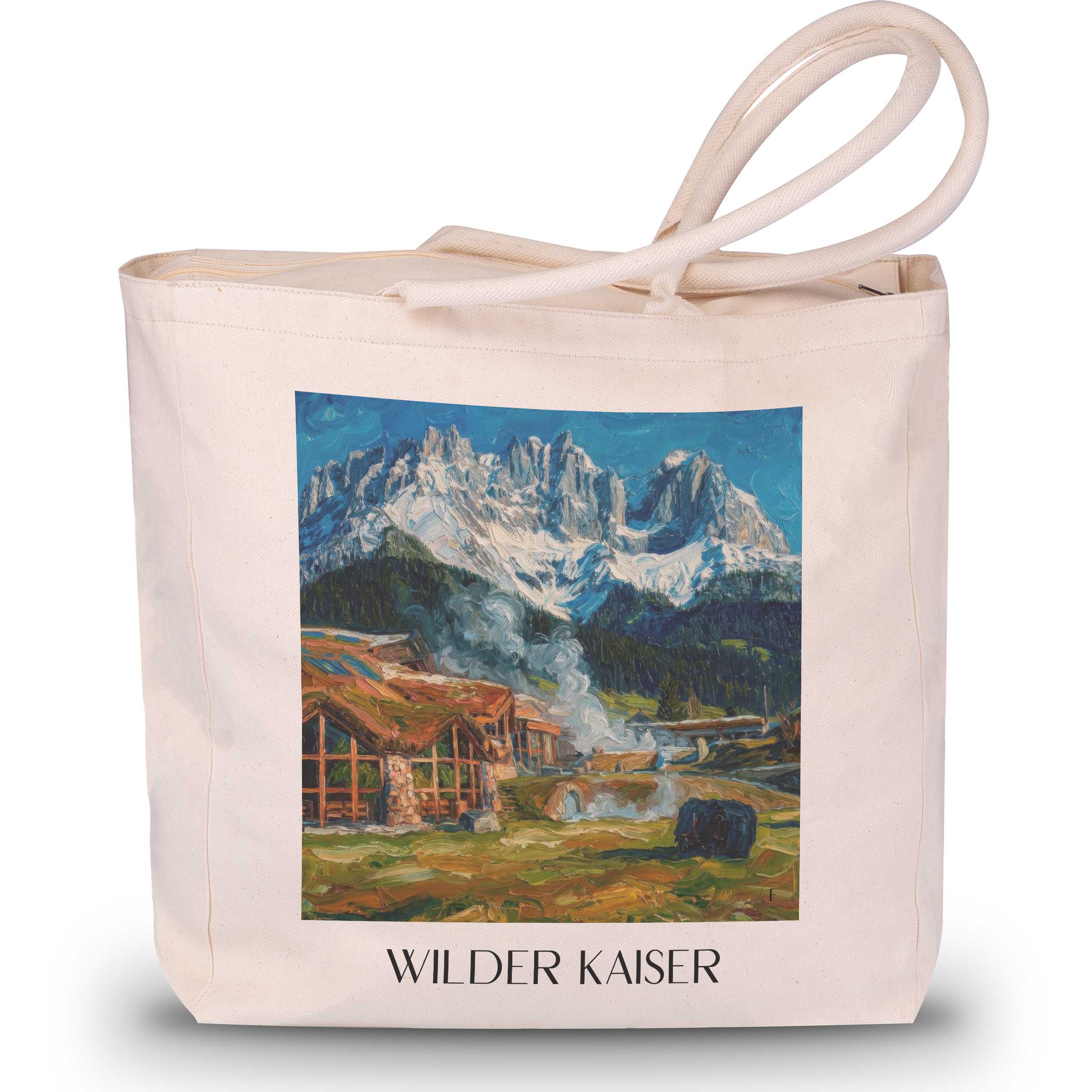 Wilder Kaiser Shopping Tasche - Tirol - Österreich Tote Bag - Einkaufstasche im Ölgemälde Stil