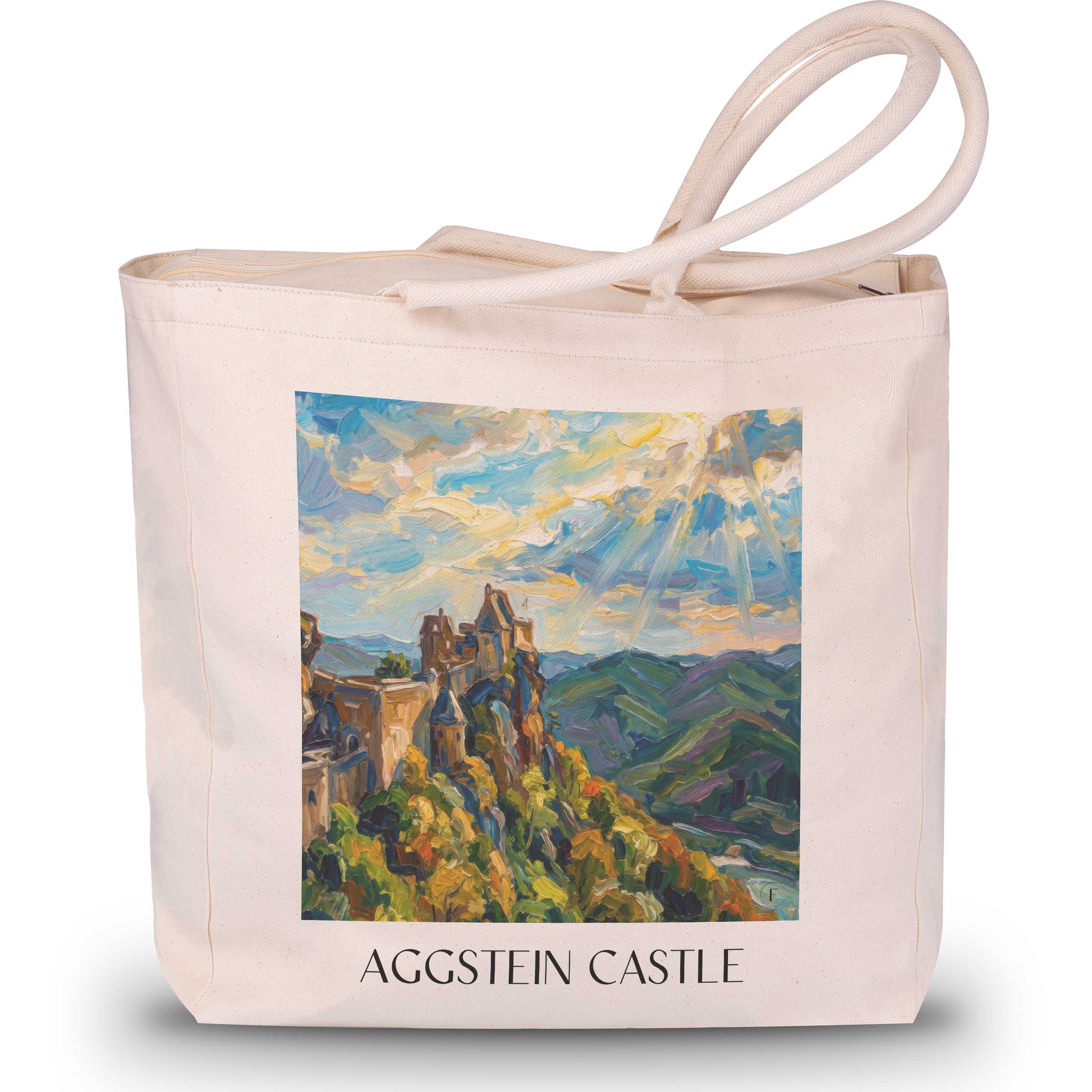 Burg Aggstein Shopping Tasche - Wachau - Österreich Tote Bag - Einkaufstasche im Ölgemälde Stil