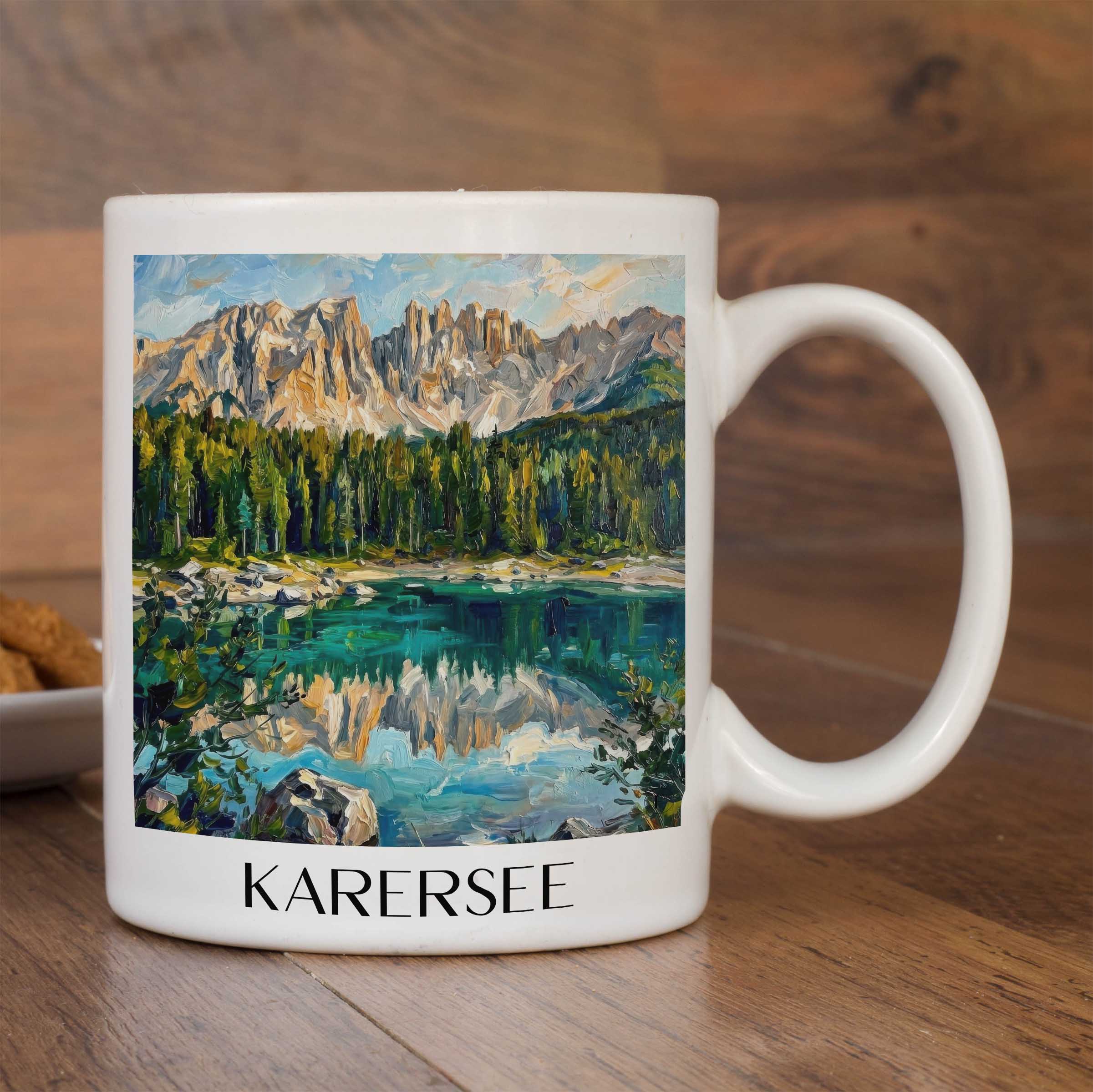 karersee-südtirol-italien-kaffeebecher-oil-painting-oelgemaelde