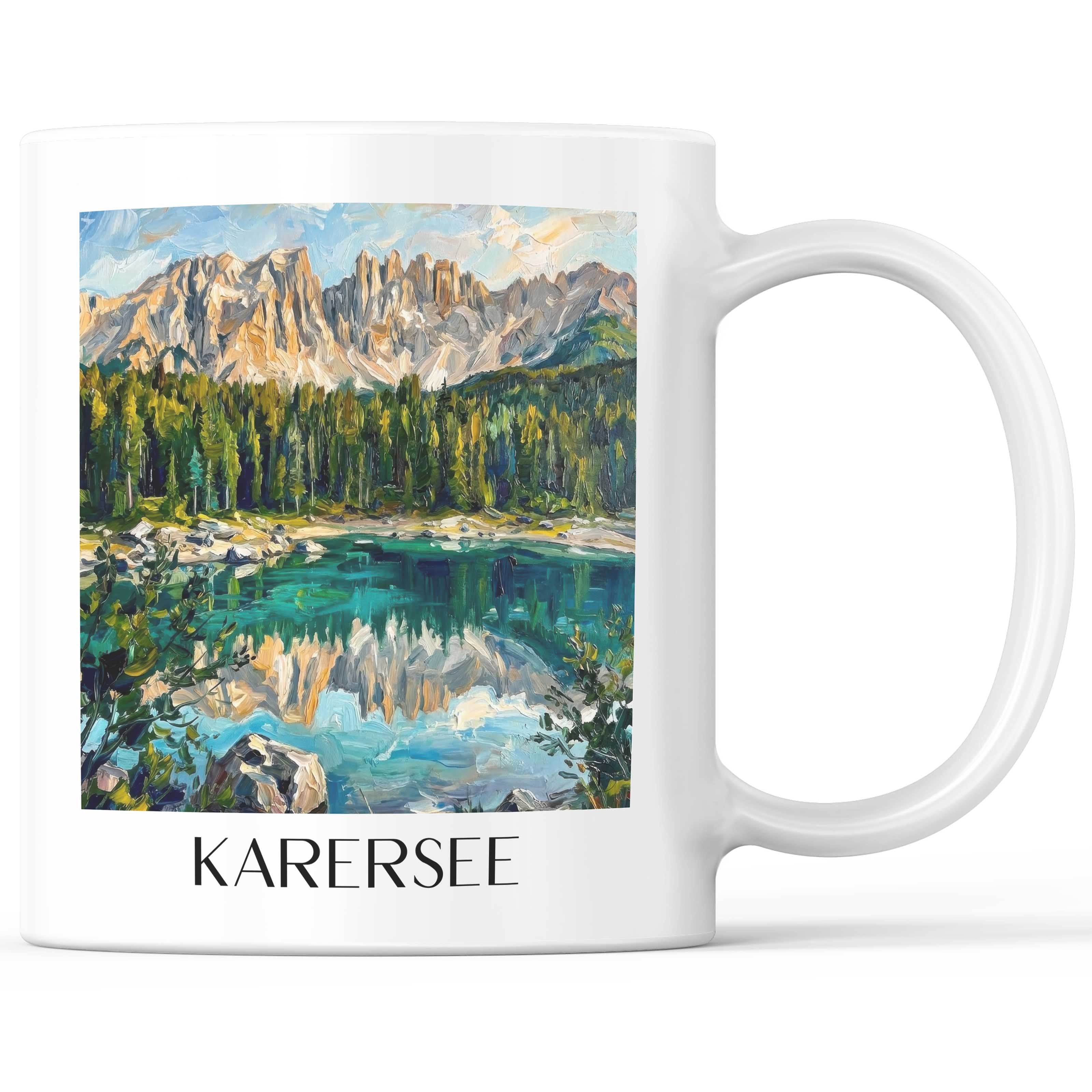 karersee-südtirol-italien-kaffeebecher-oil-painting-oelgemaelde