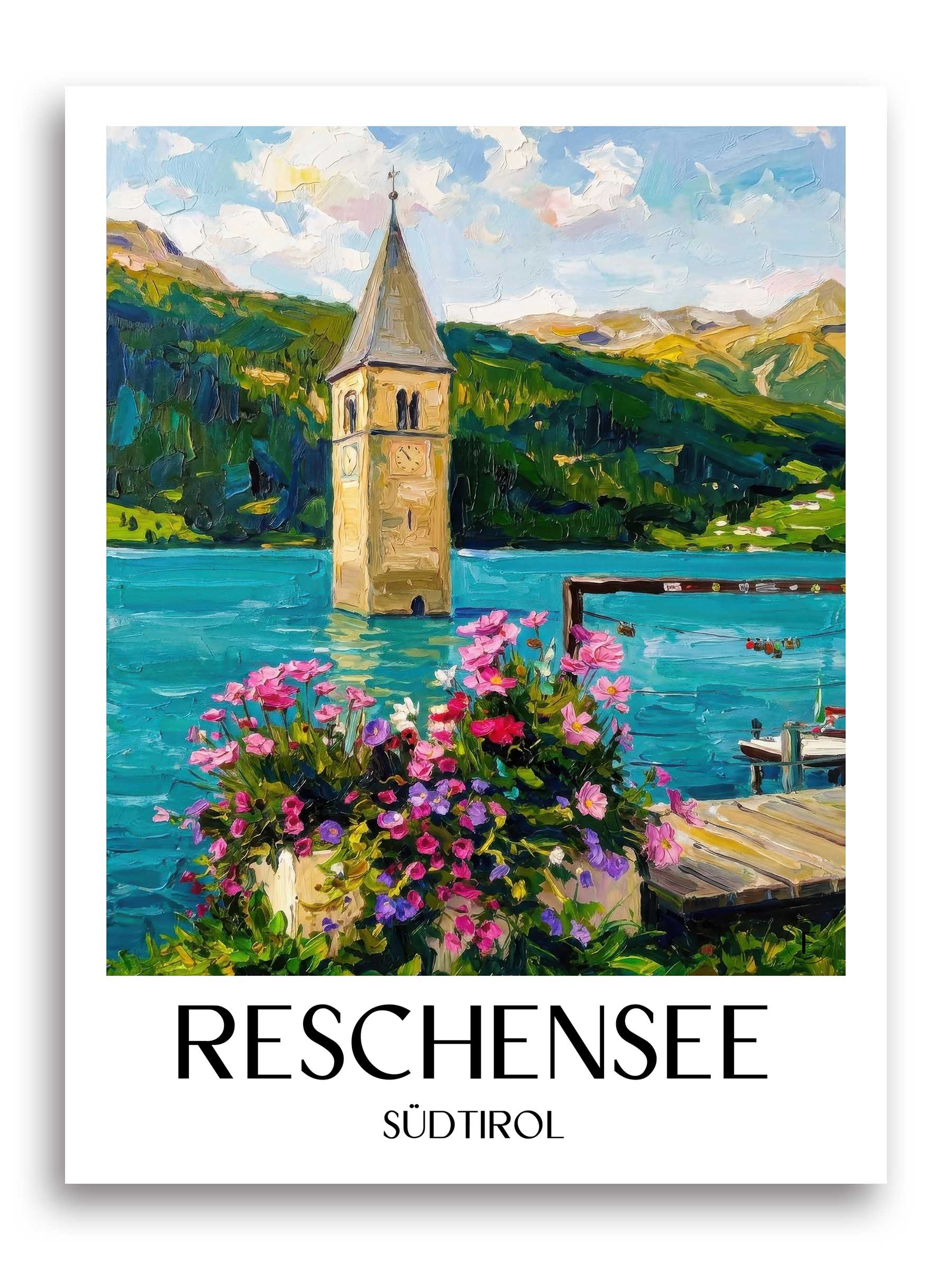 reschensee-südtirol-italien-poster-oil-painting-oelgemaelde