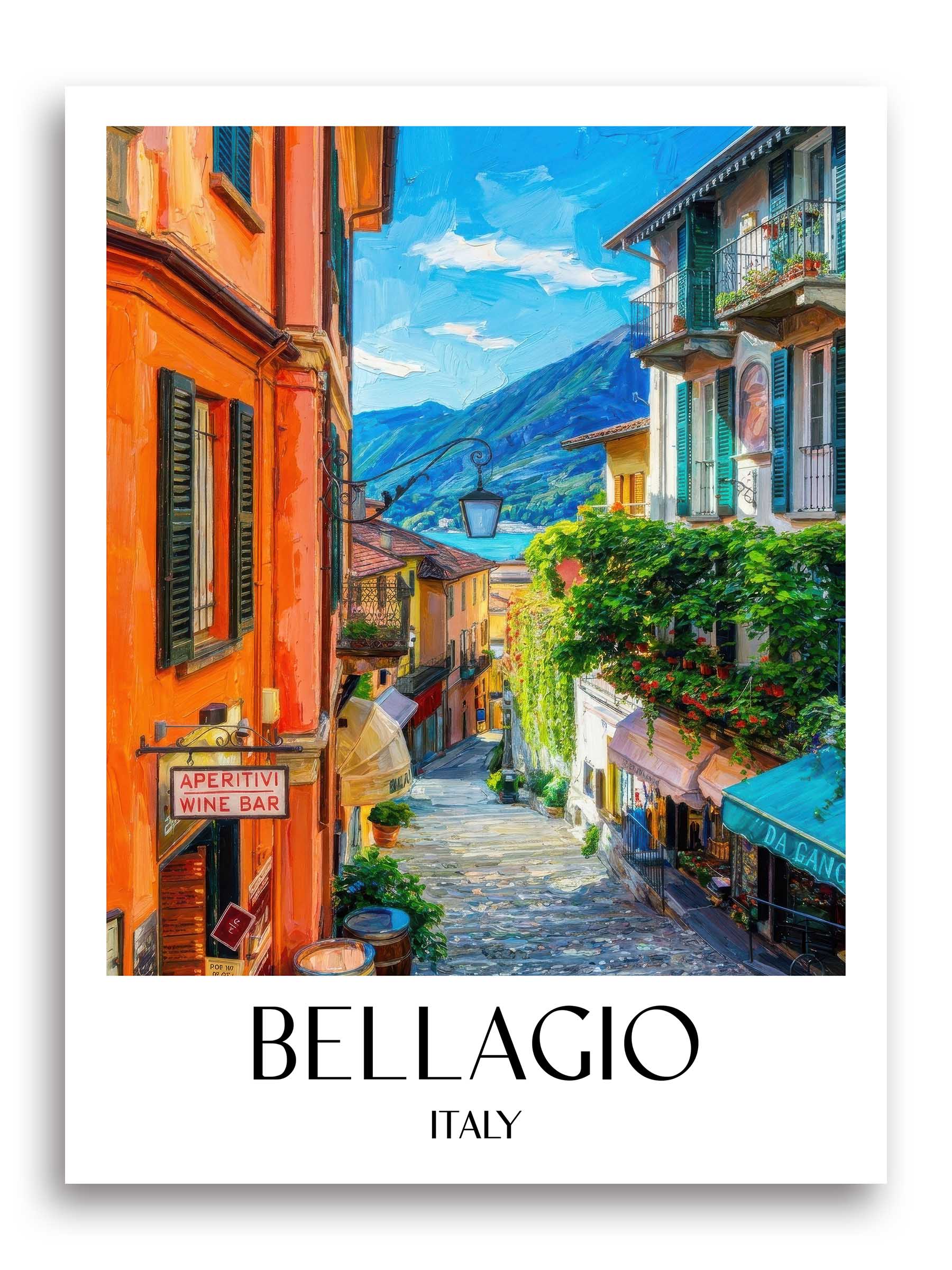 Bellagio Poster - Comer See - Italien Kunstdruck - Ölgemälde von A4 bis A1