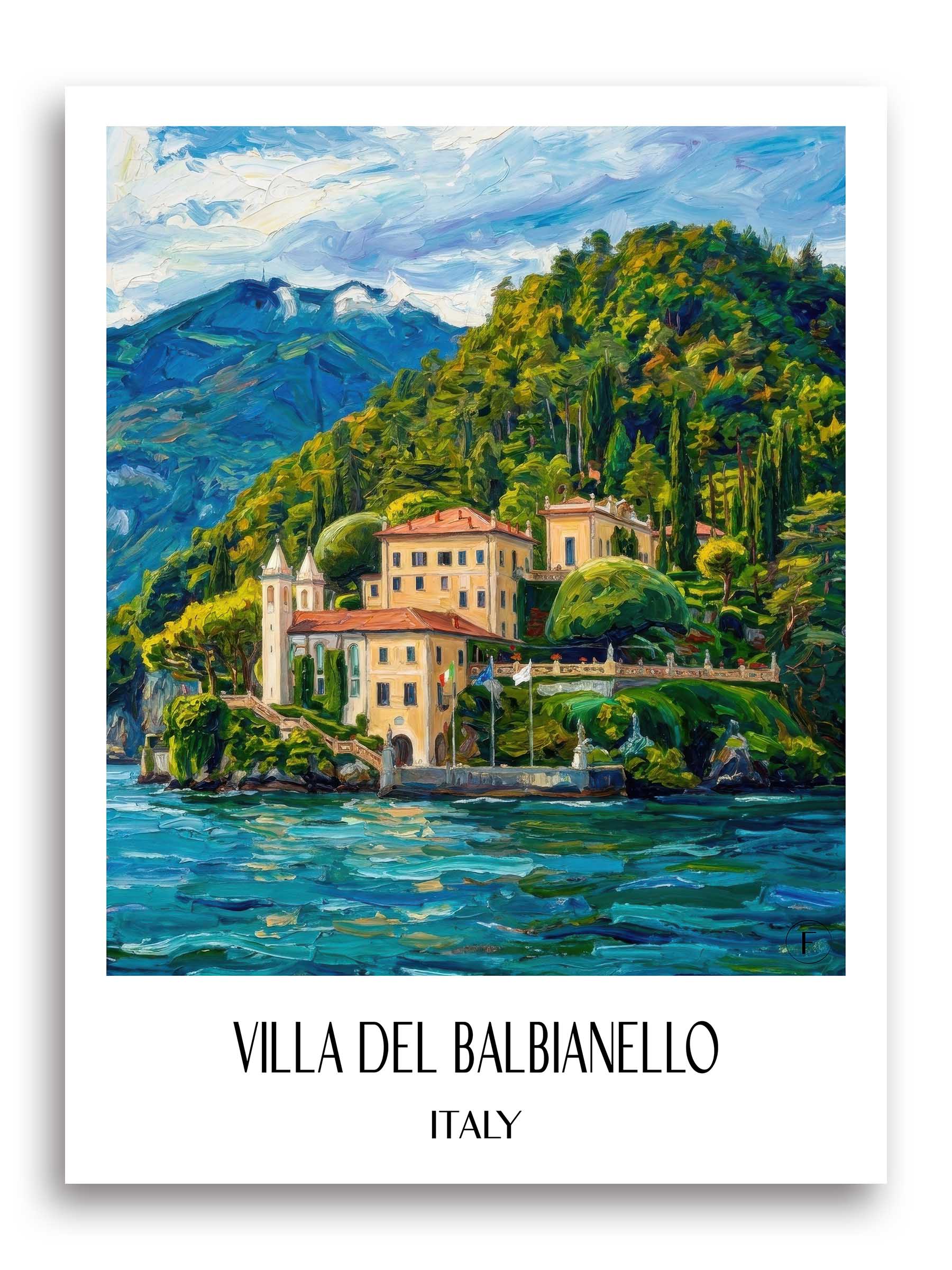 Villa del Balbianello Poster - Comer See - Italien Kunstdruck - Ölgemälde von A4 bis A1