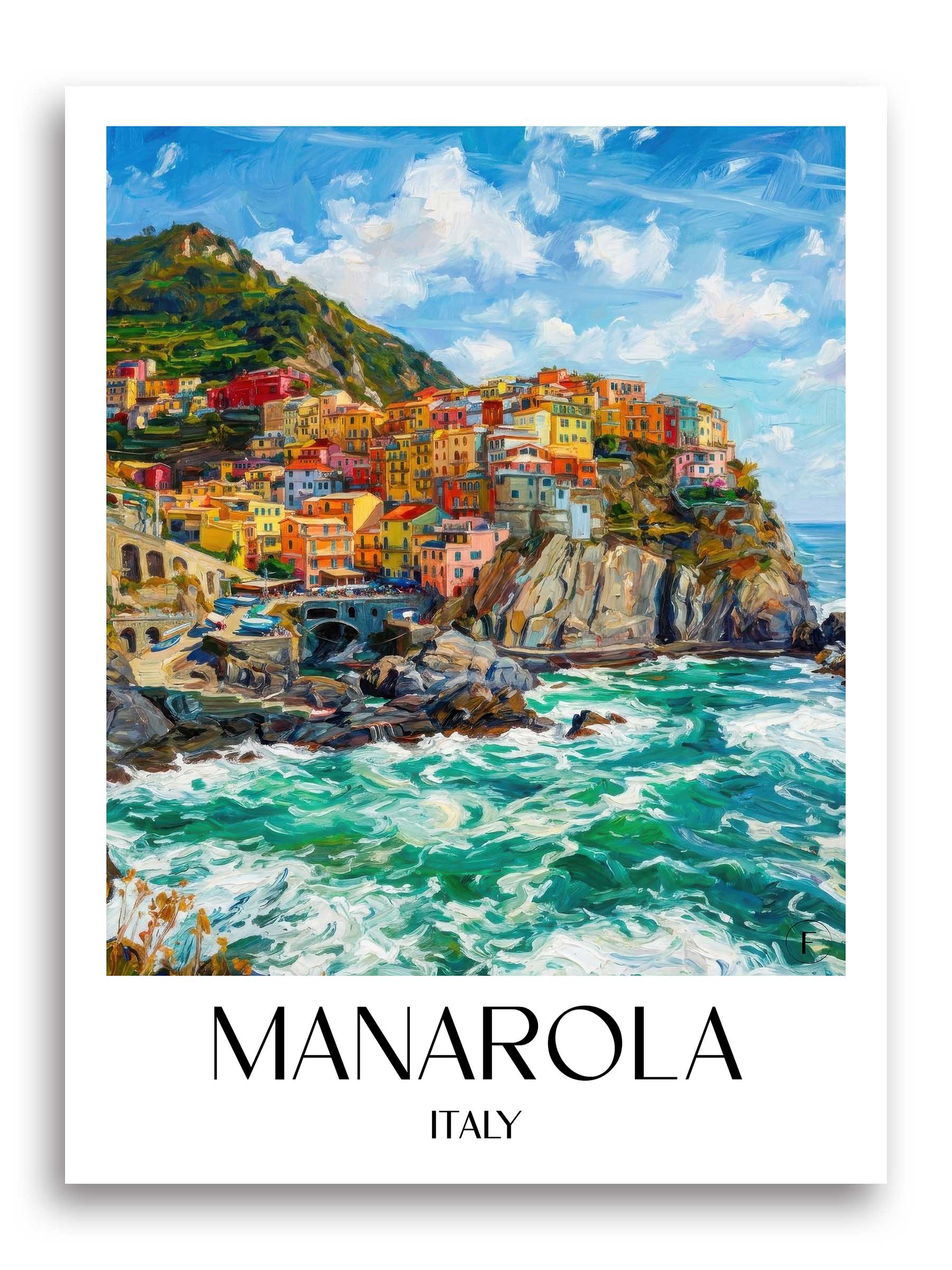 Manarola Poster - Cinque Terre - Italien Kunstdruck - Ölgemälde von A4 bis A1