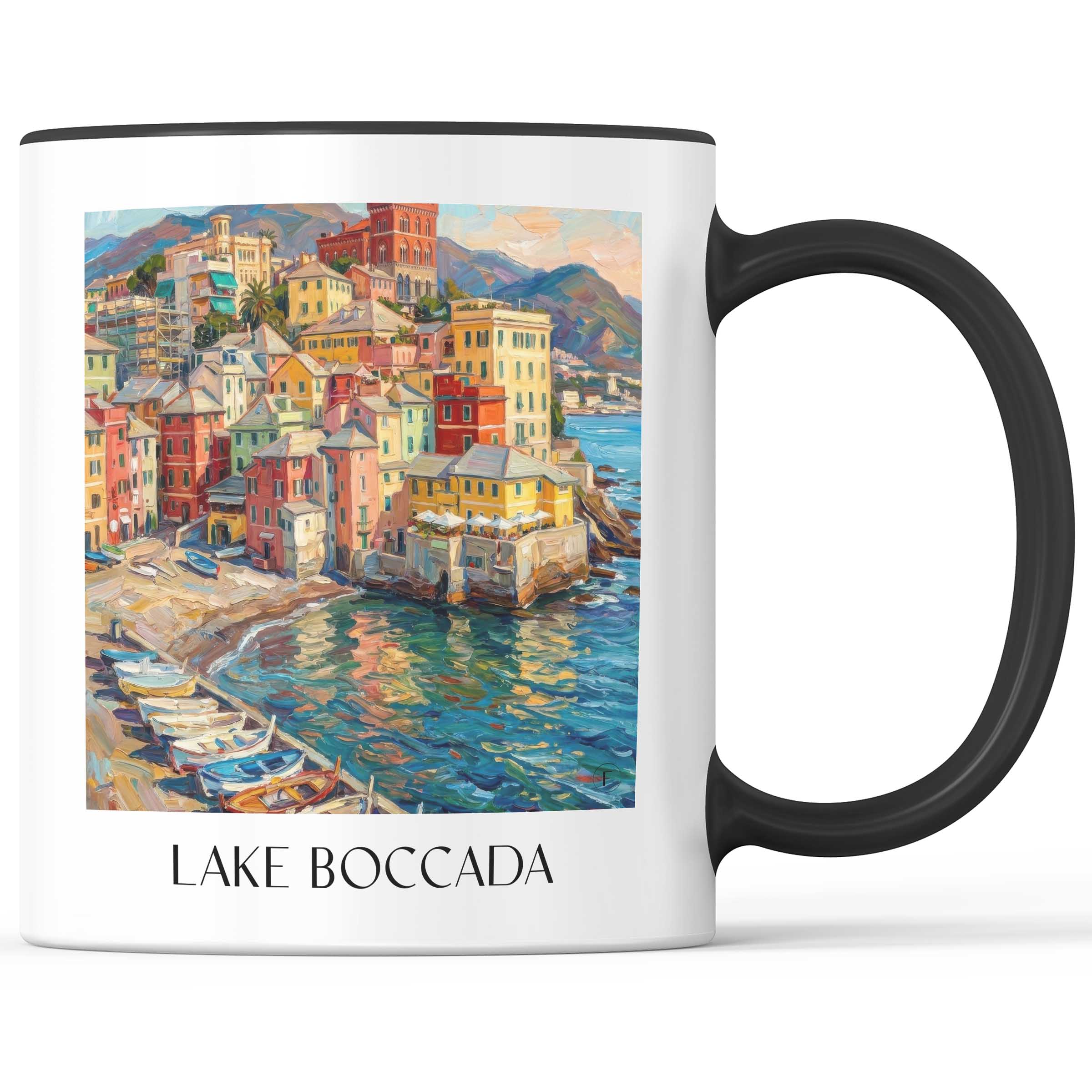 Boccadasee Kaffeebecher - Genua - Italien Becher - Kaffeetasse im Ölgemälde Stil