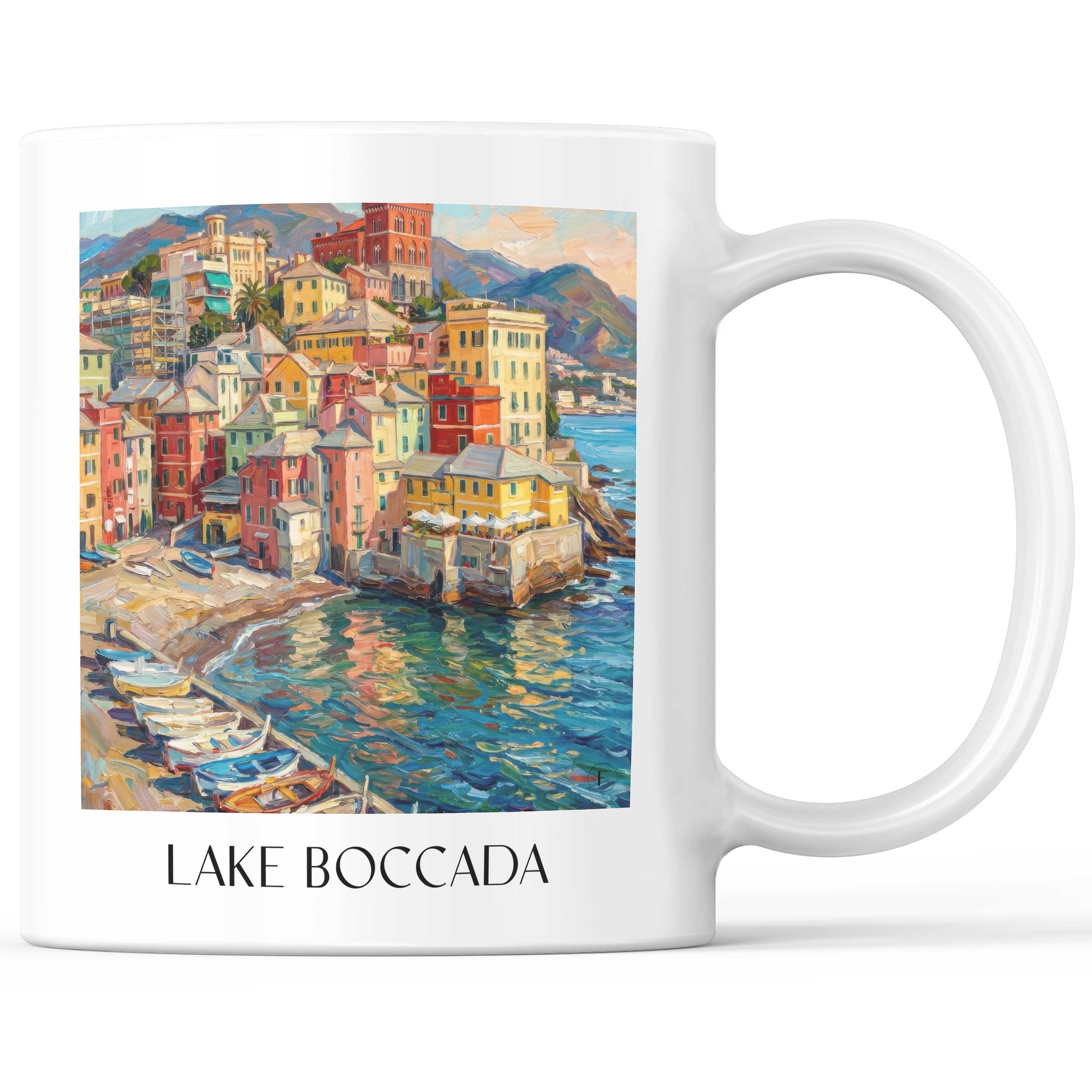 Boccadasee Kaffeebecher - Genua - Italien Becher - Kaffeetasse im Ölgemälde Stil