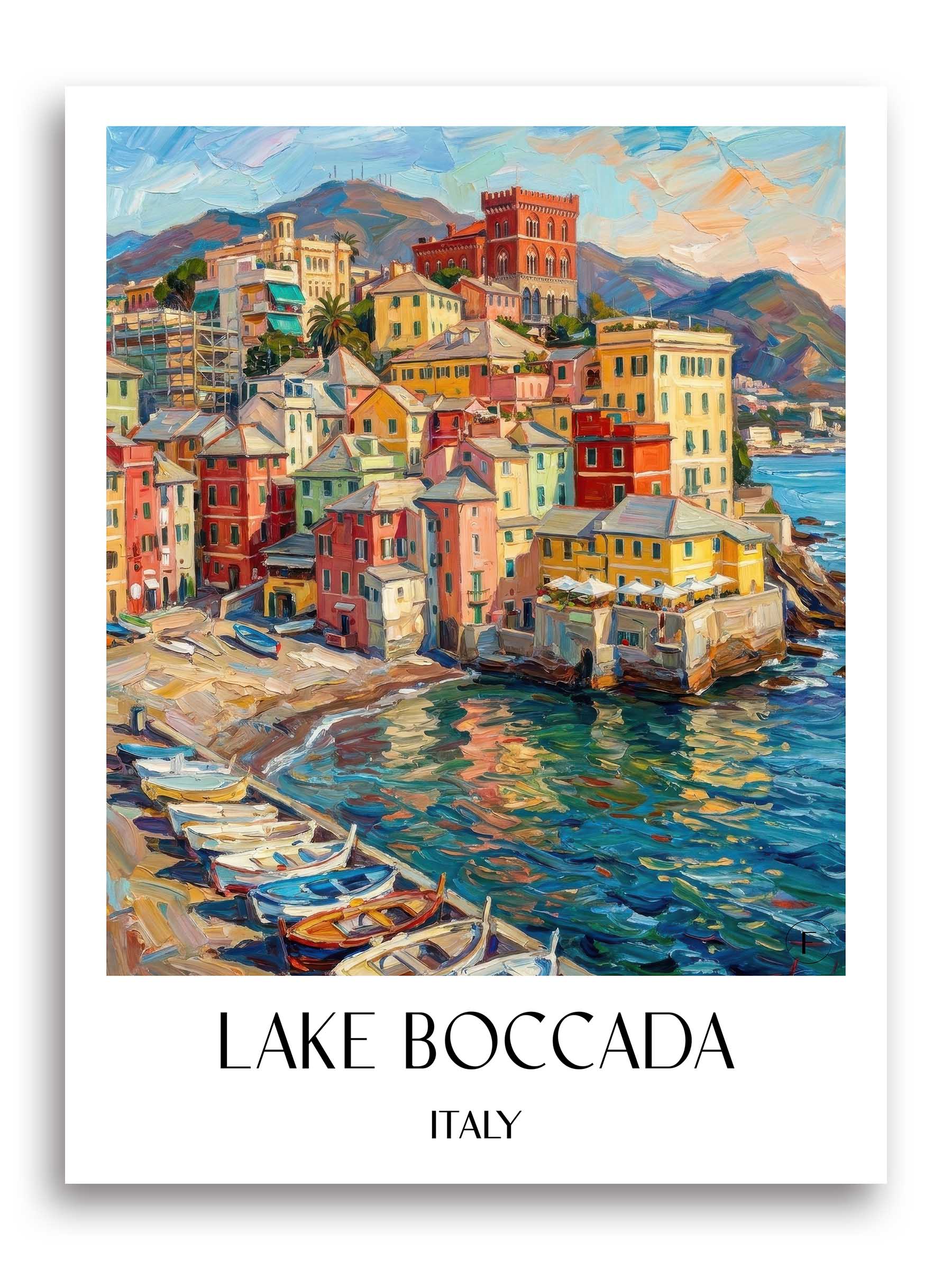 Boccadasee Poster - Genua - Italien Kunstdruck - Ölgemälde von A4 bis A1